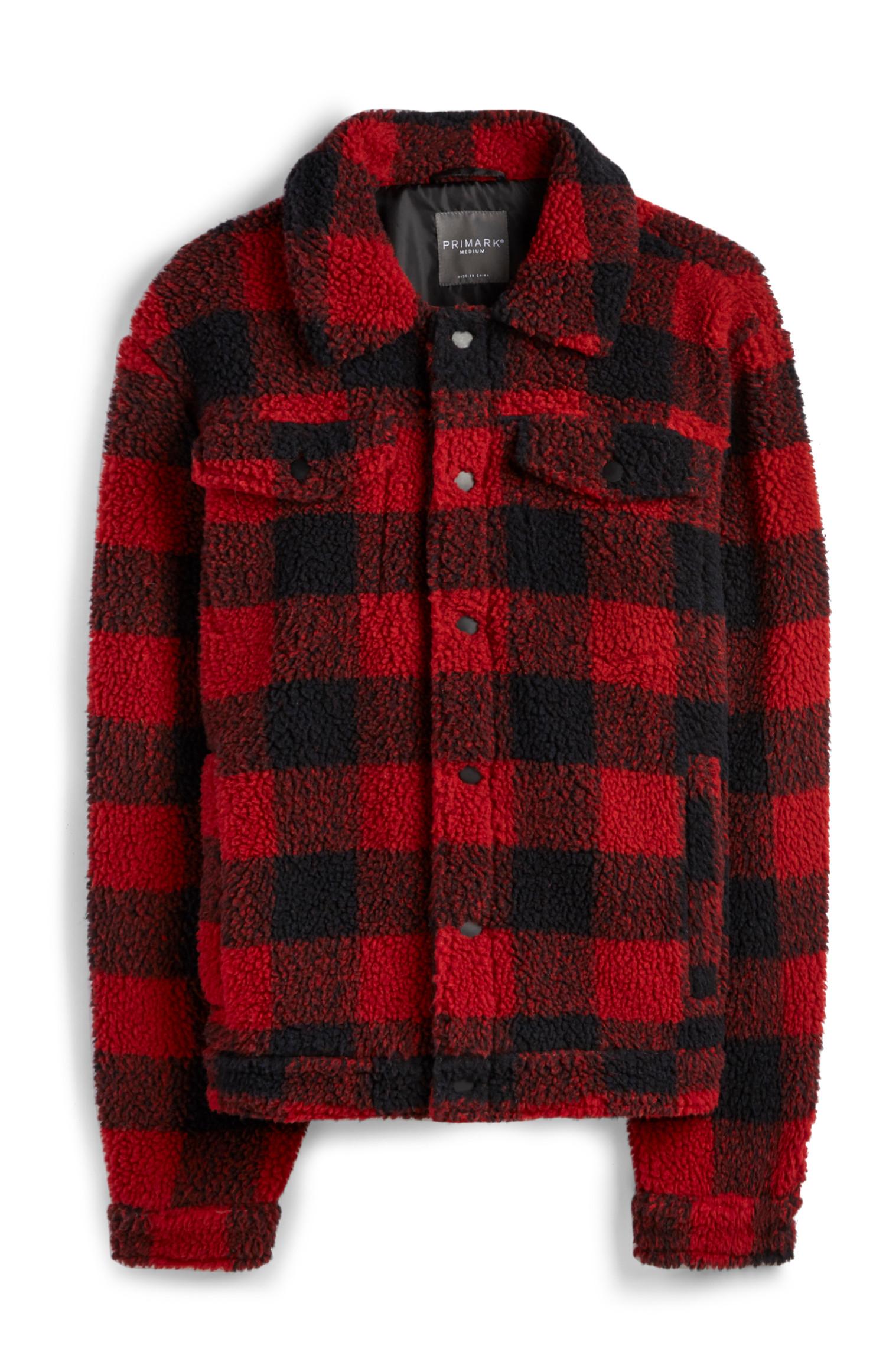 Rote karierte Teddyjacke