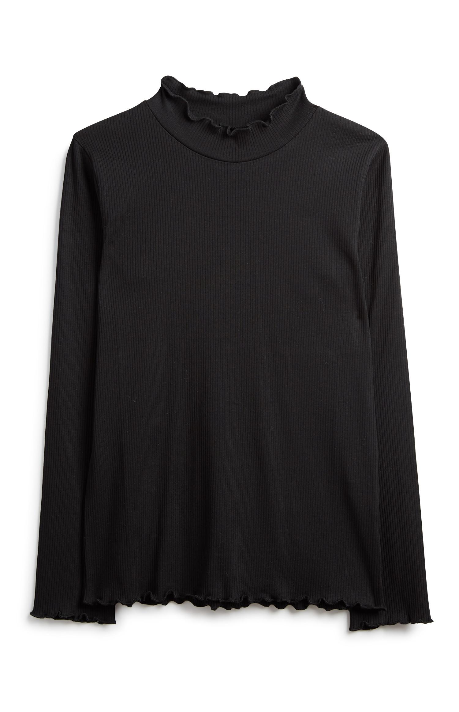 Schwarzes Top mit Rüschenkragen (Teeny Girls)