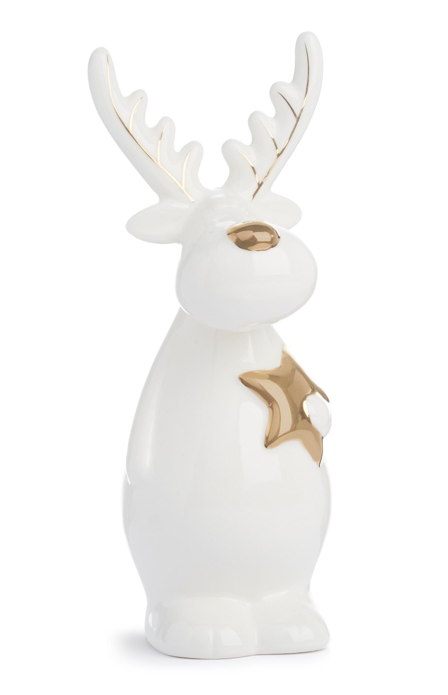 Alce di Natale grande in ceramica