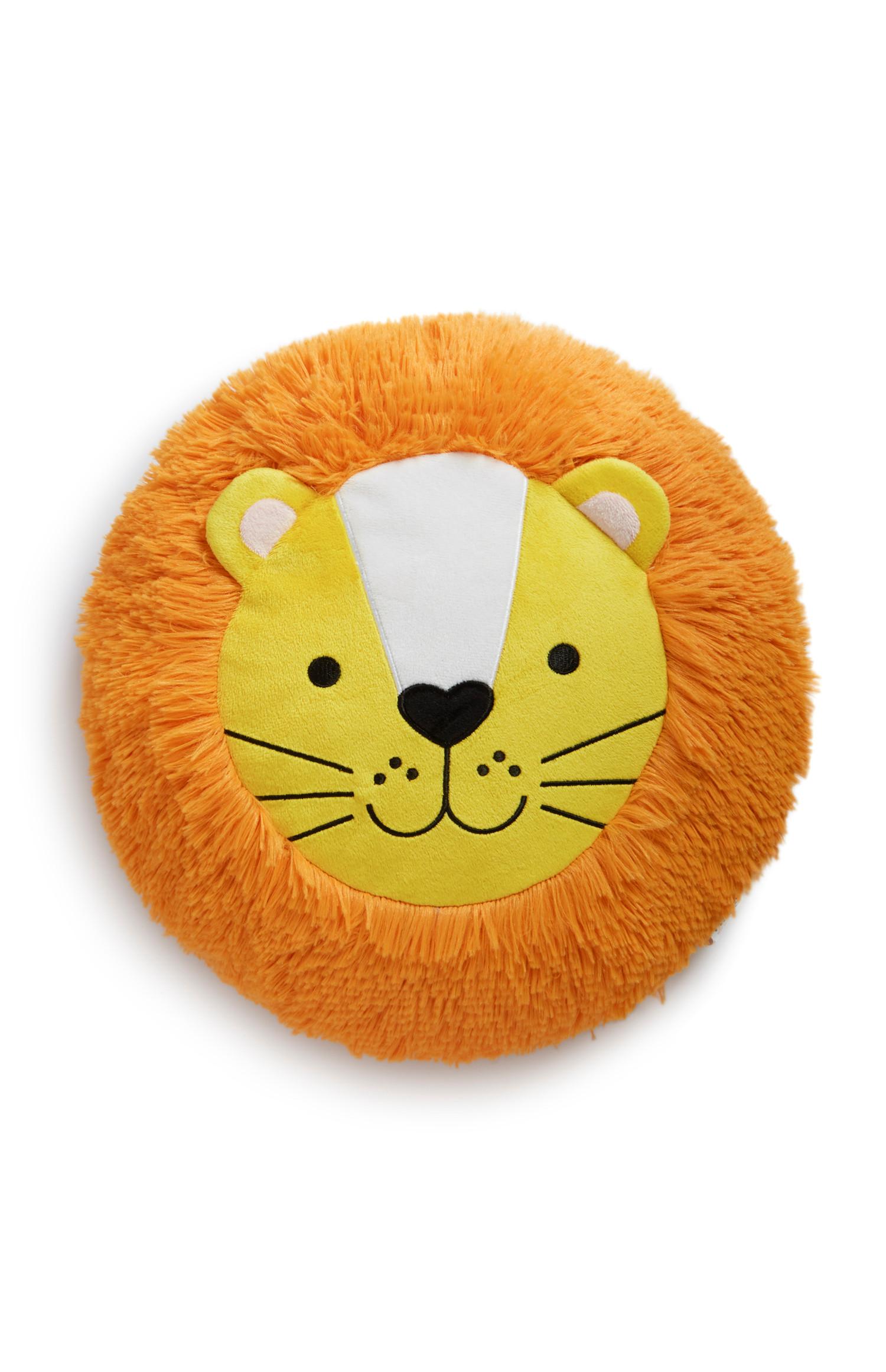 Cuscino arancione con pompon per bambini