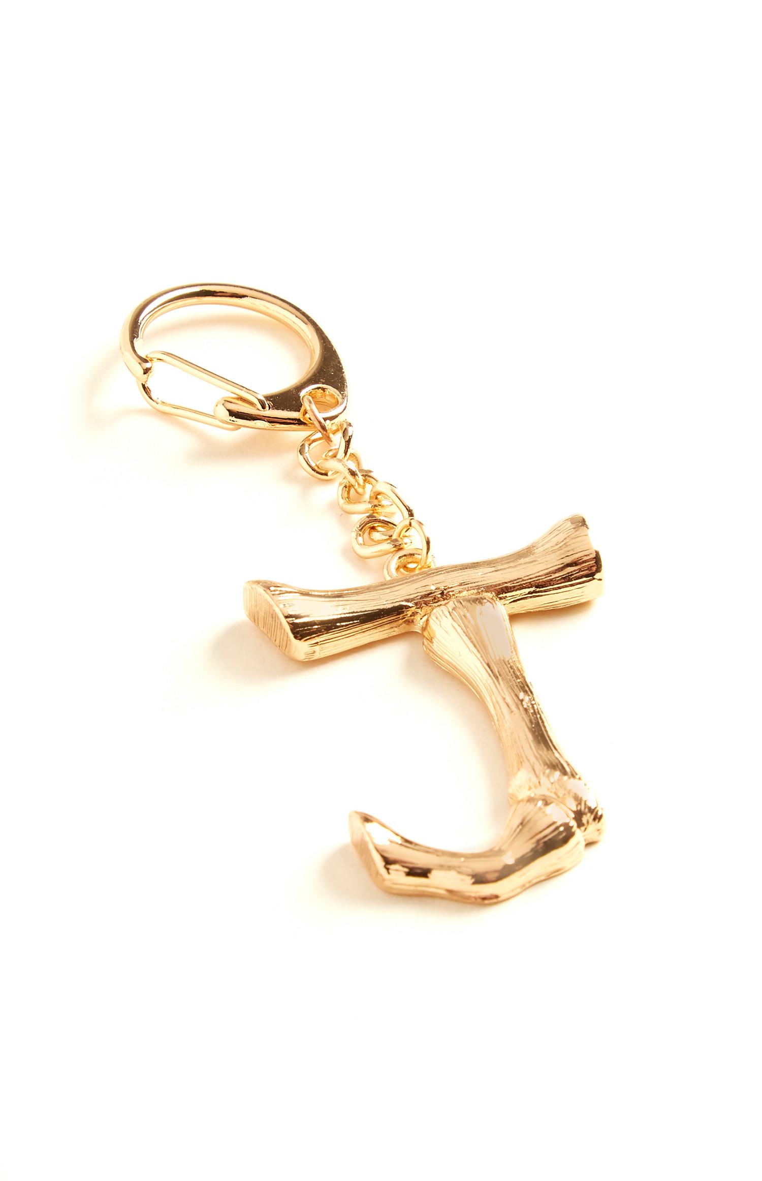 Sleutelhanger van bamboe met letter