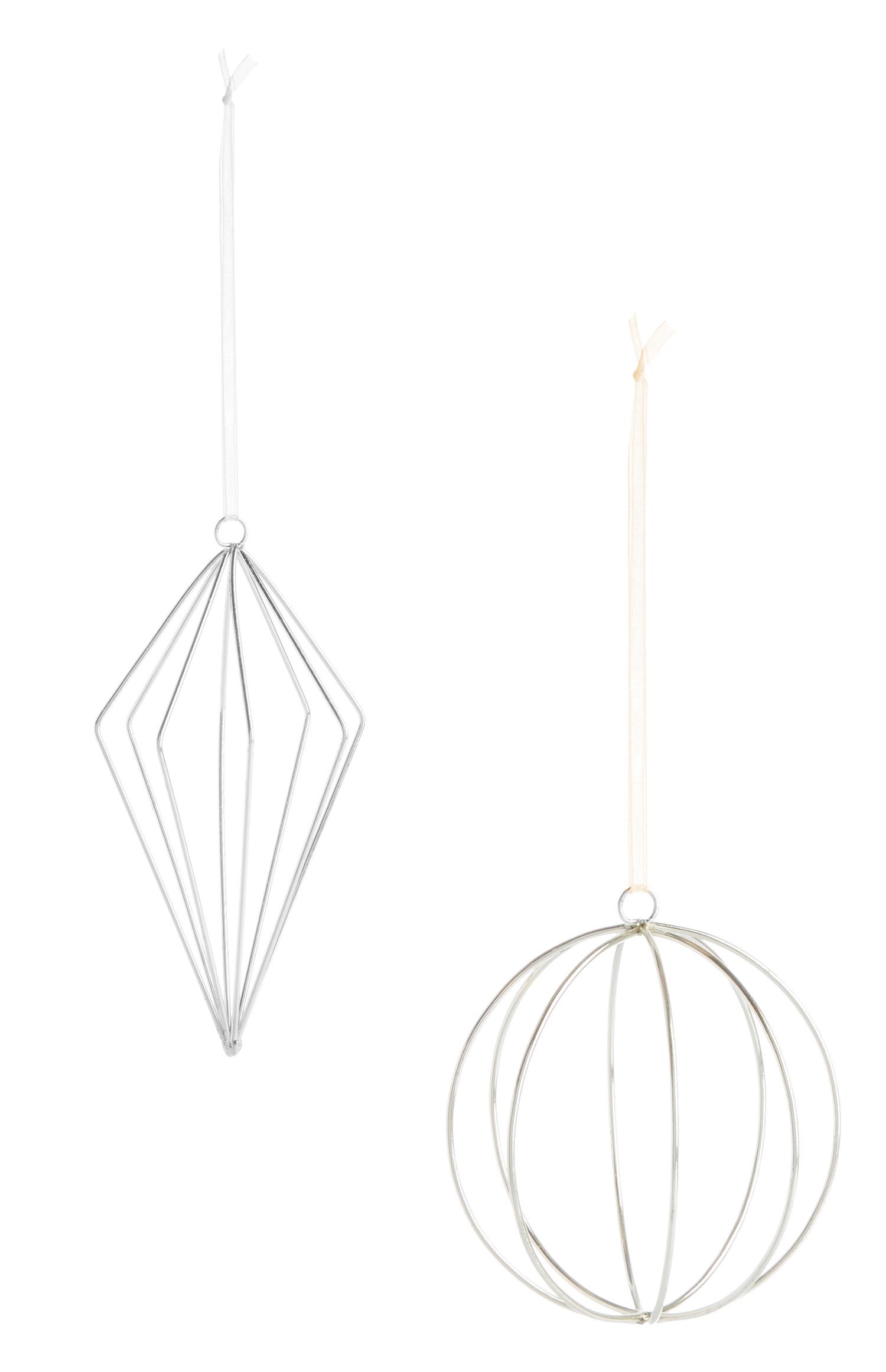 2 palline argentate da appendere