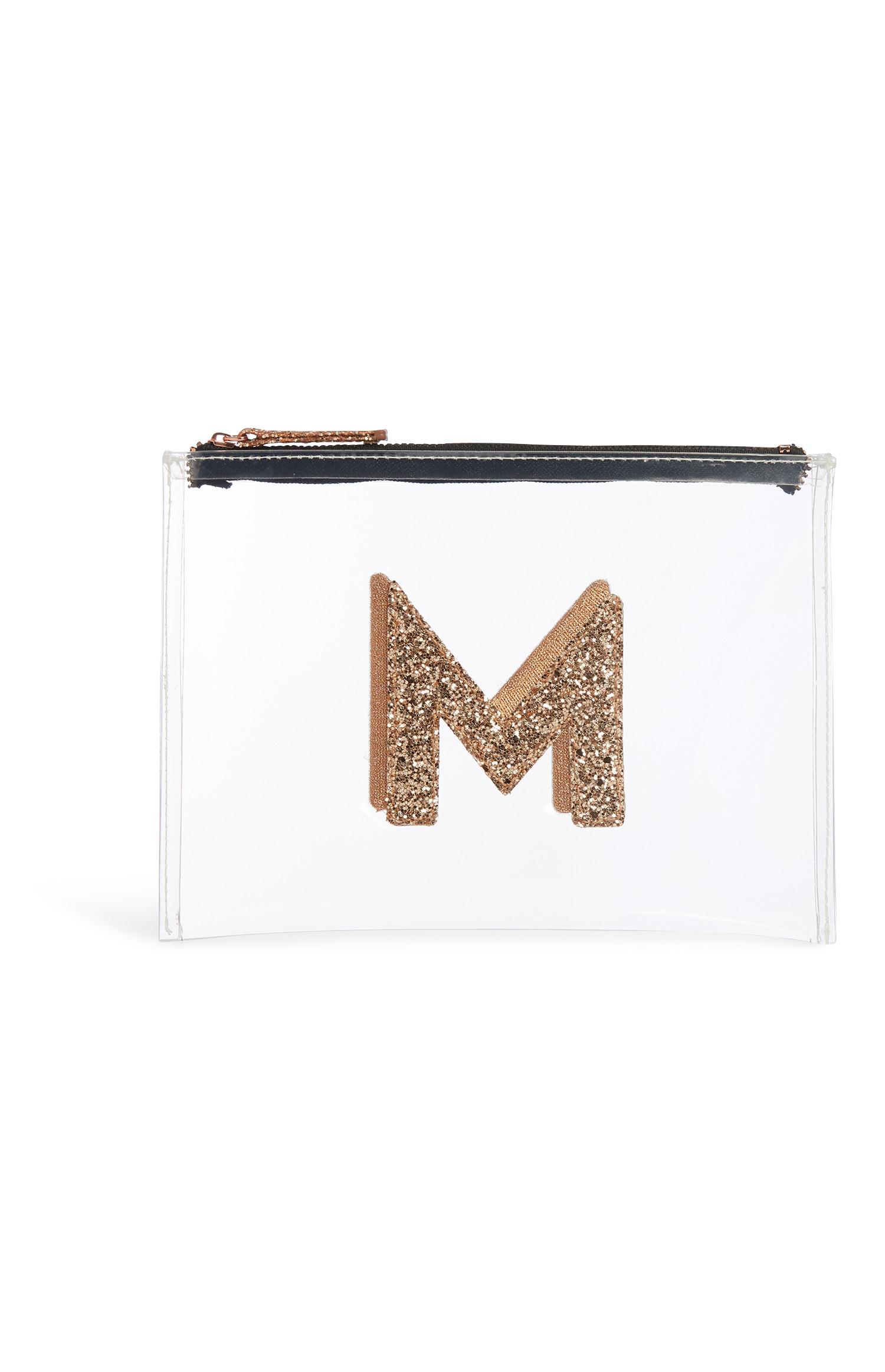 Portamonete trasparente con iniziale