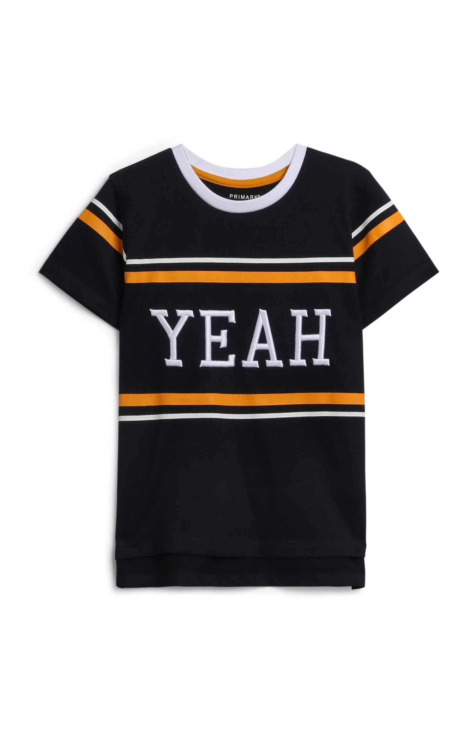 Marineblaues T-Shirt mit Slogan (kleine Jungen)