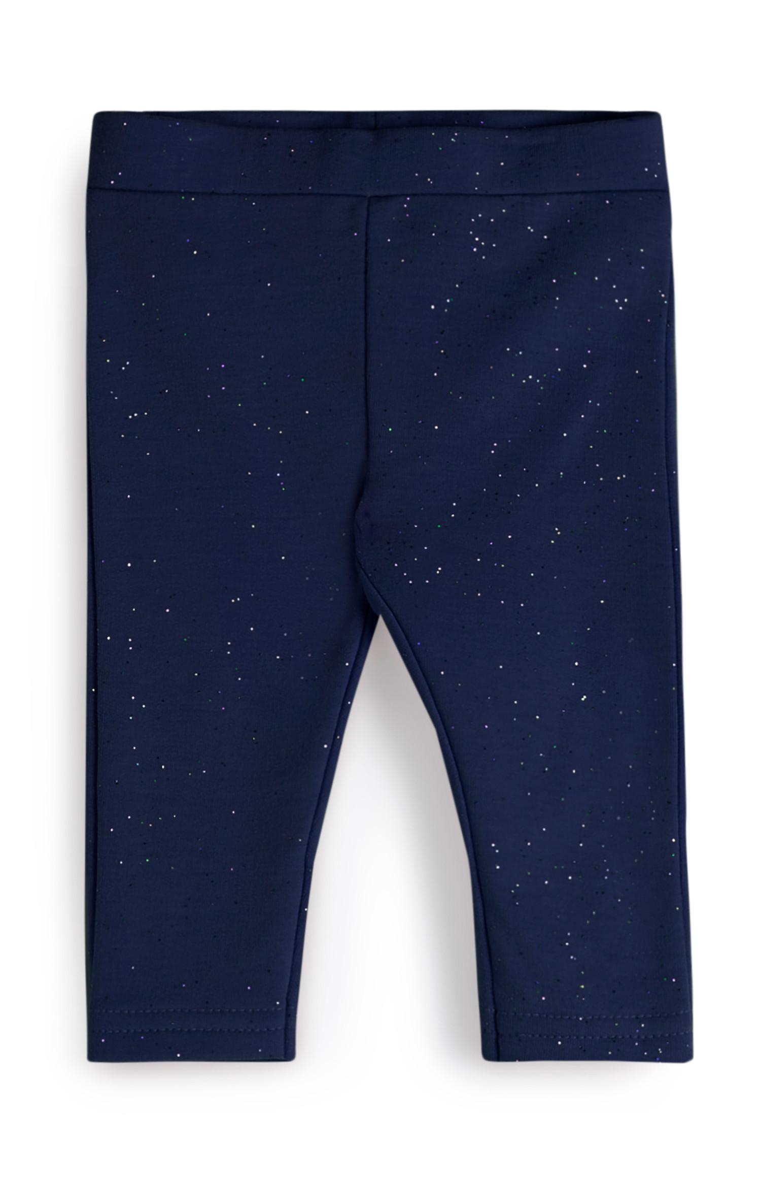 Marineblau glitzernde Leggings für Babys (M)