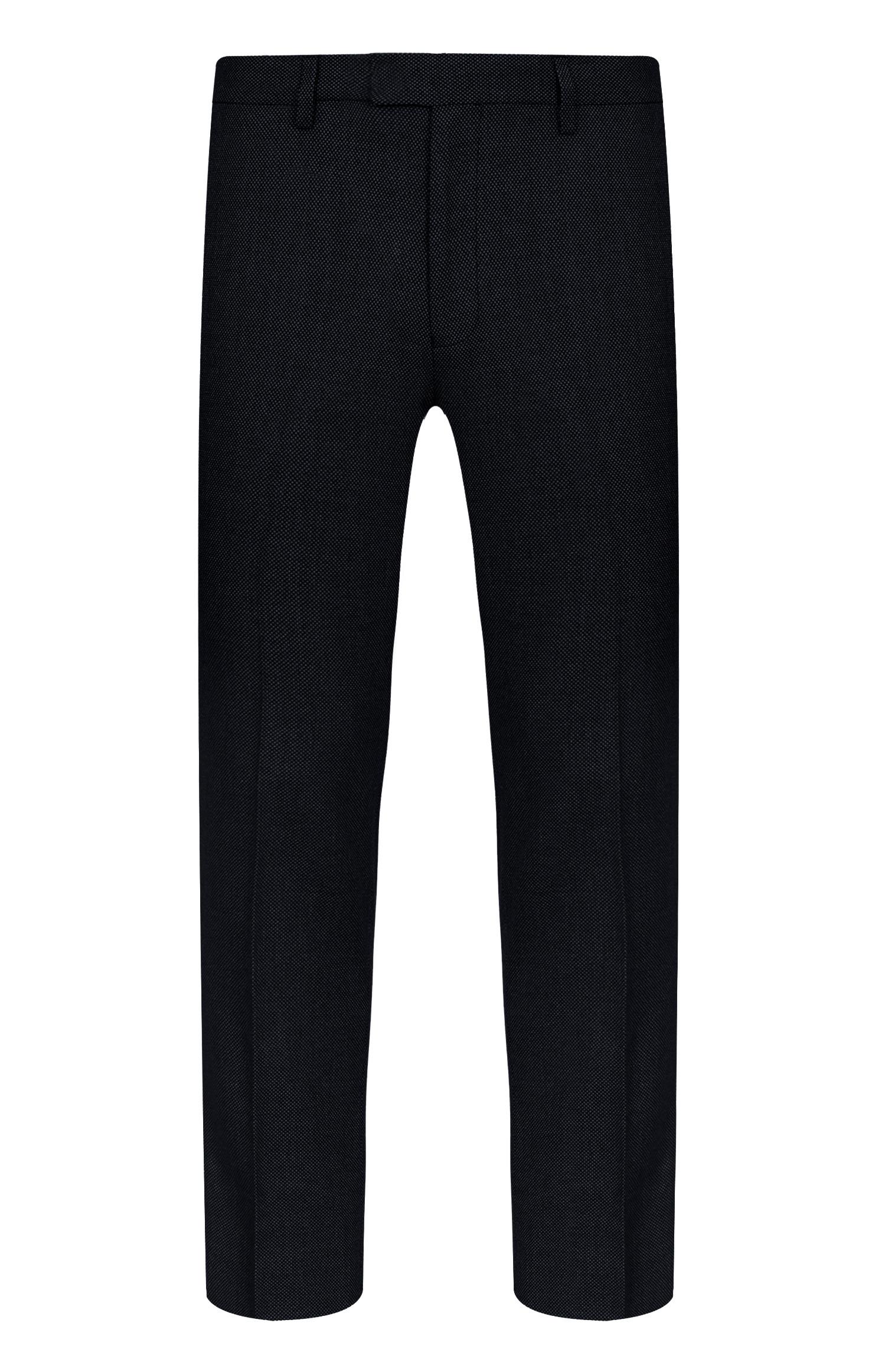 Schwarze Hose mit Basketweave-Struktur
