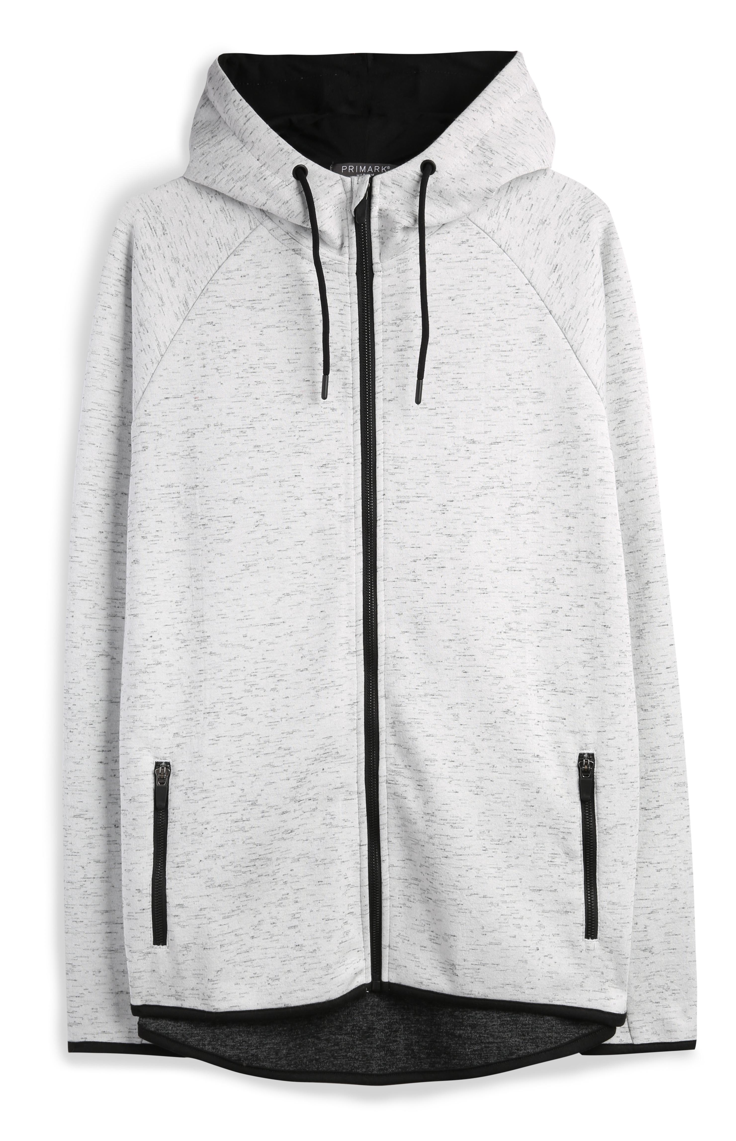 Ecrufarbene Sportjacke mit Kapuze