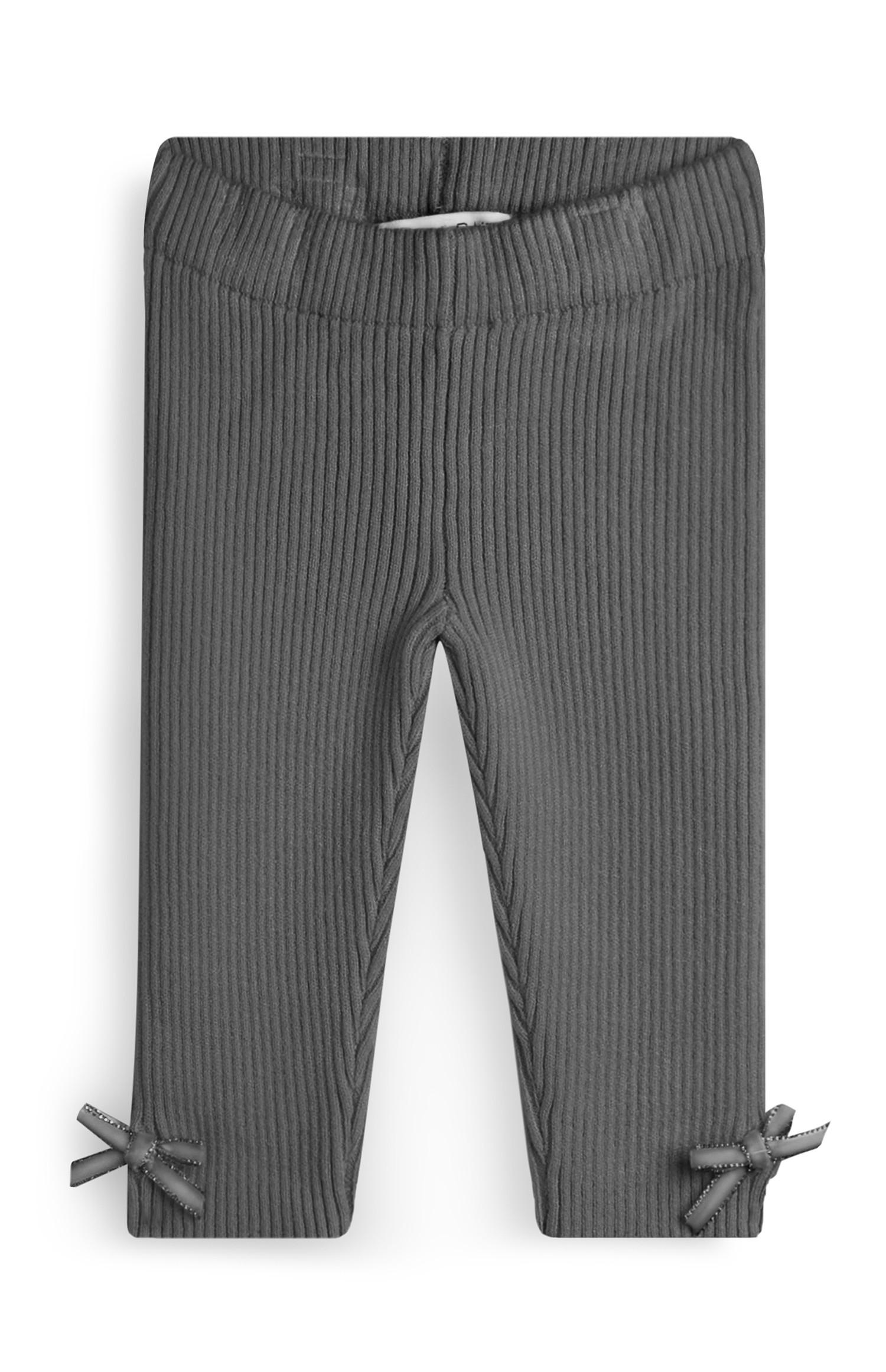 Graue Strickleggings für Babys (M)