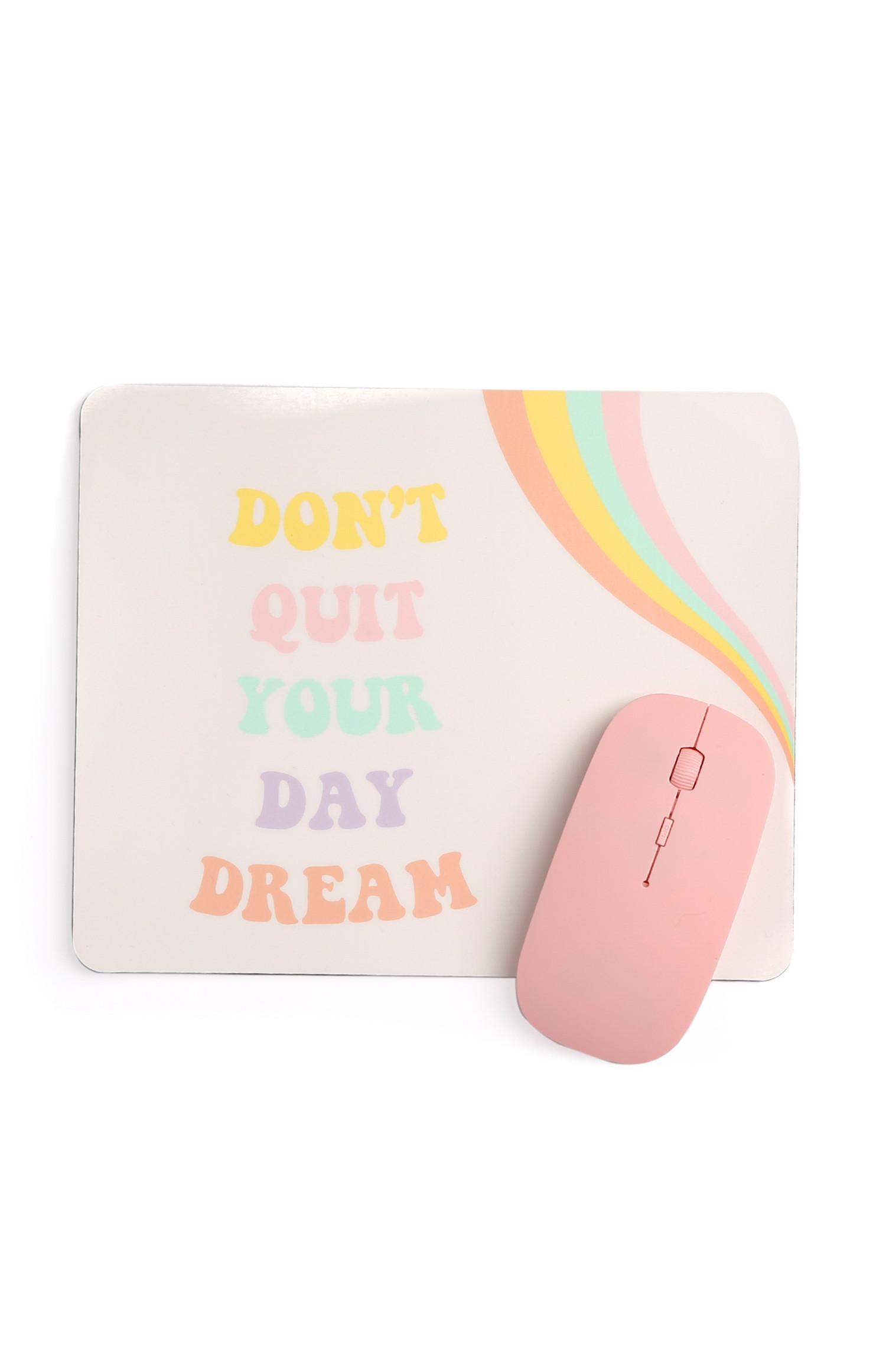 Tappetino e mouse con scritta