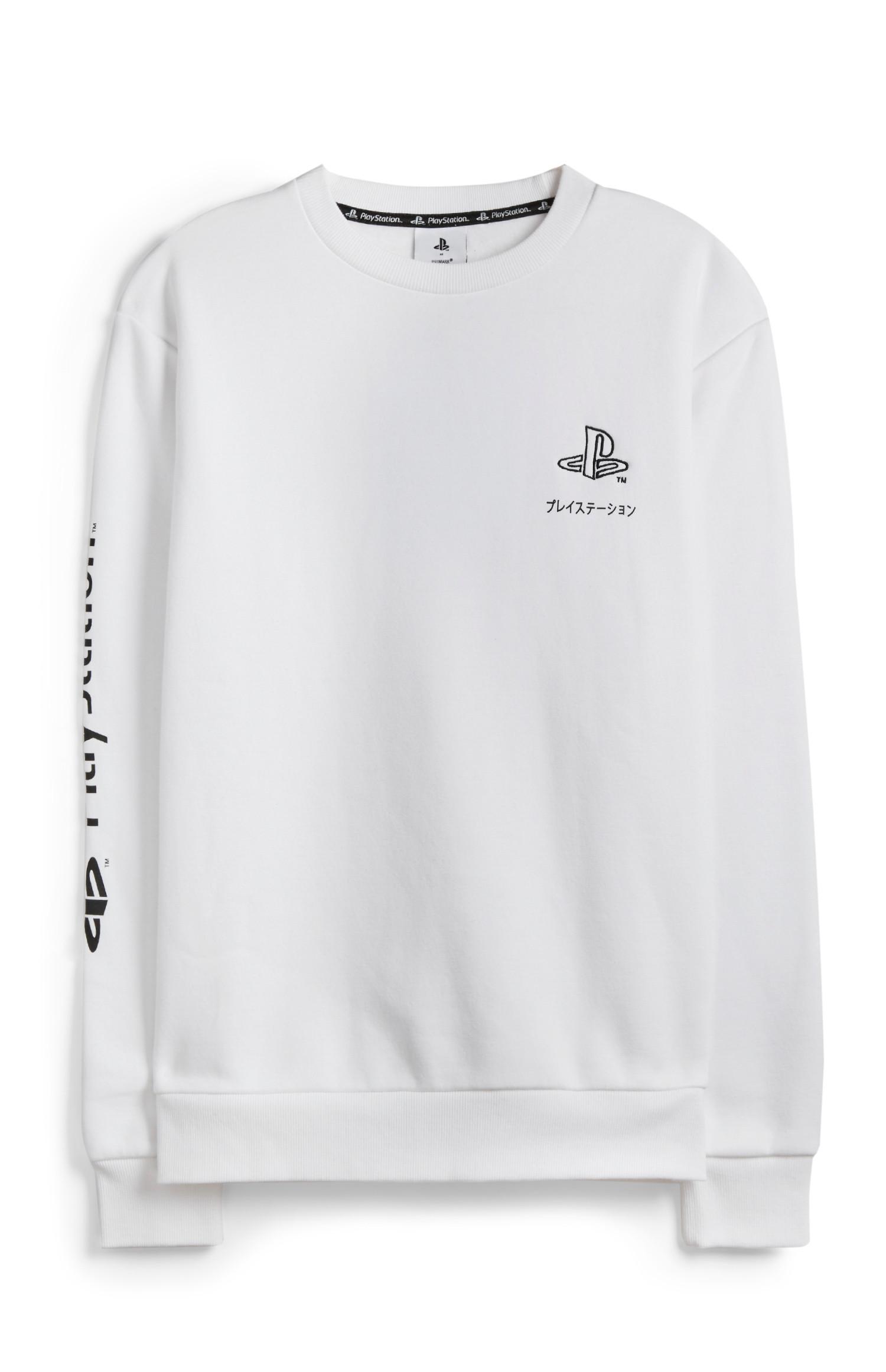 Weißer „Playstation“ Pullover