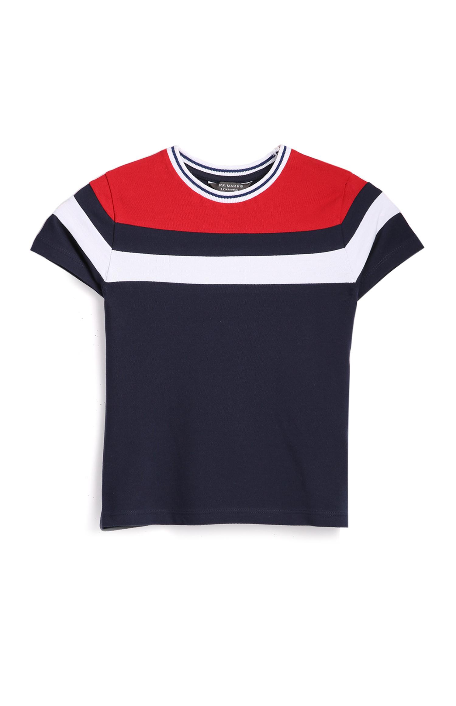 Marineblaues T-Shirt mit Streifen (kleine Jungen)