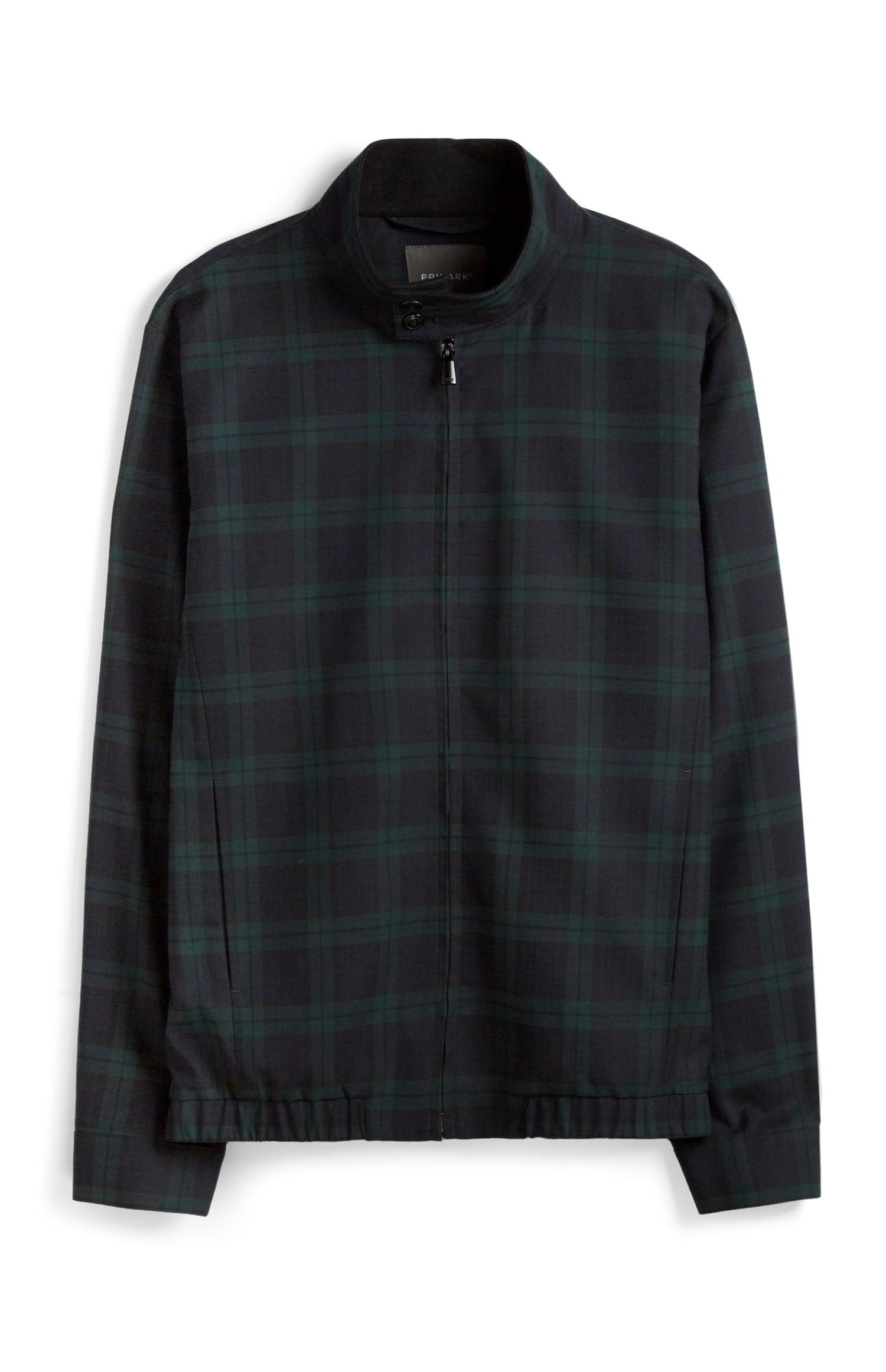 Grün karierte Bomberjacke