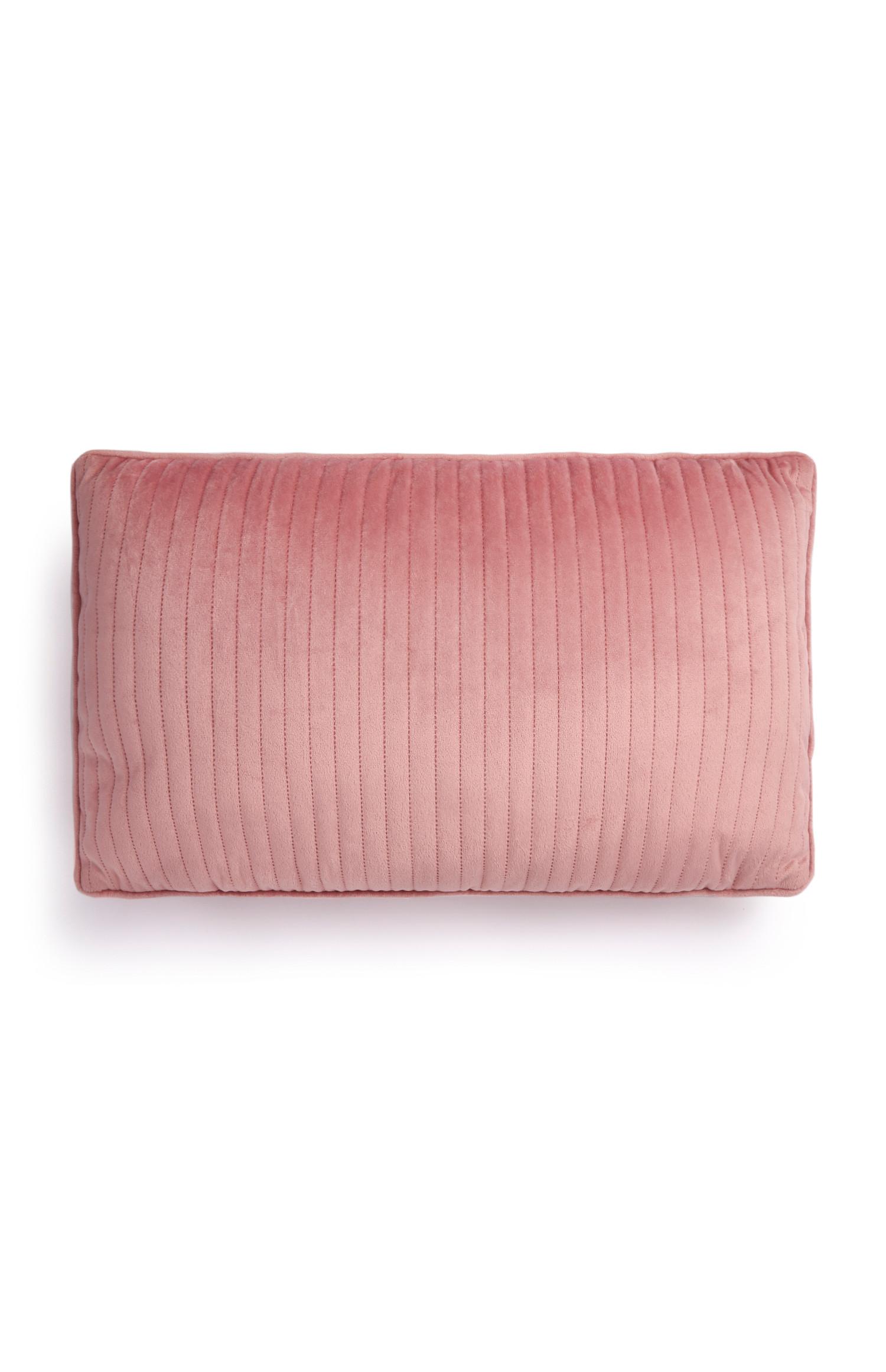 Cuscino rosa rettangolare in velluto