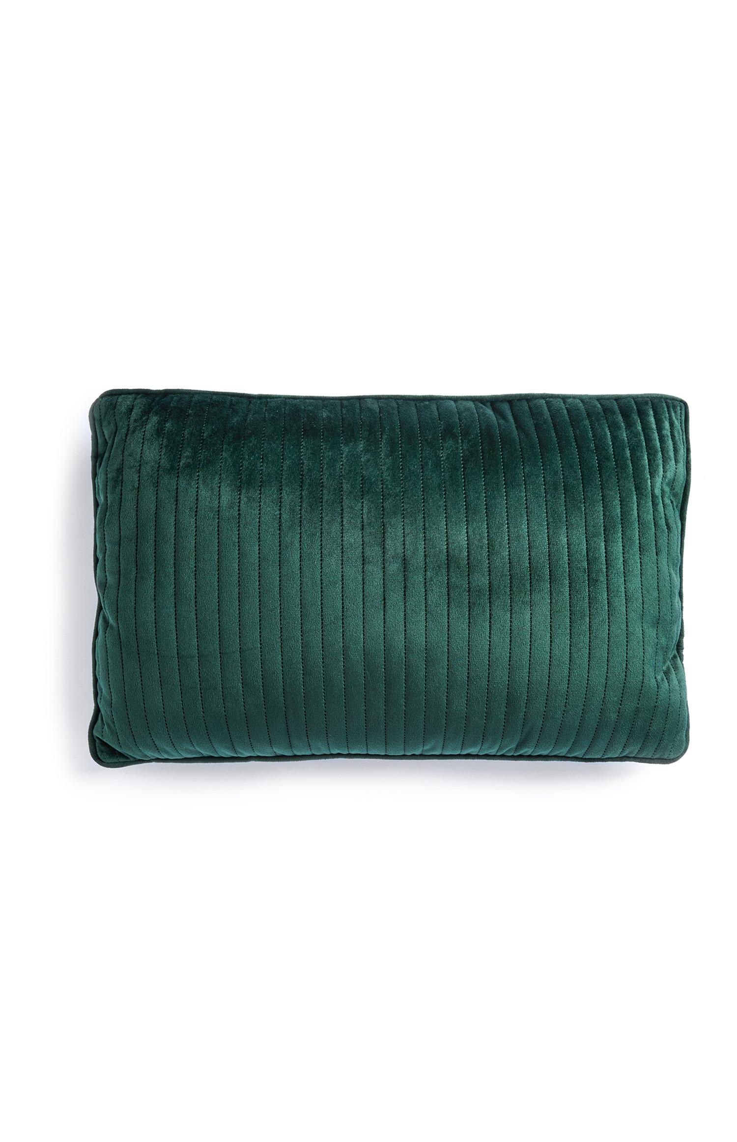 Cuscino verde rettangolare in velluto