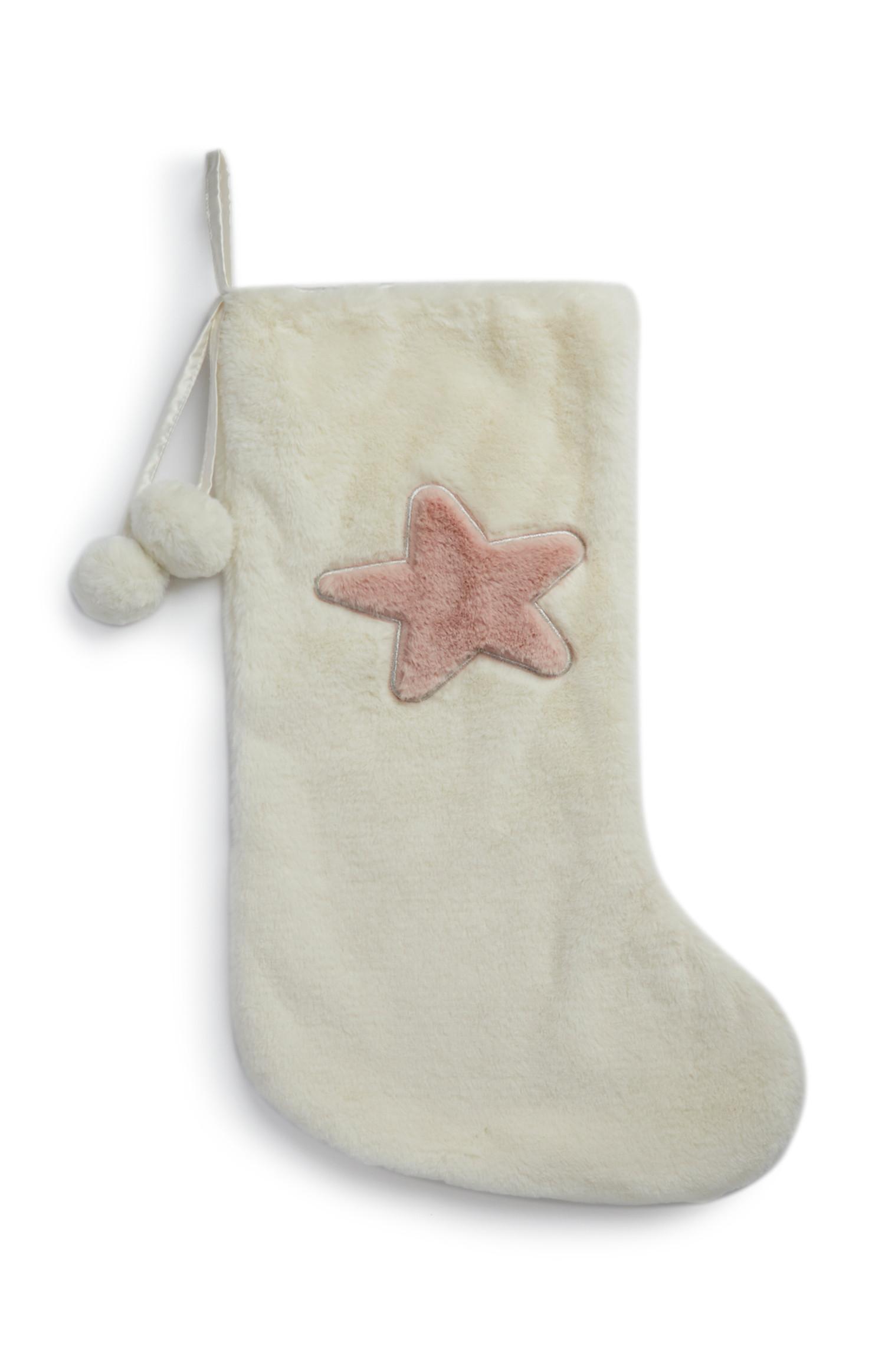 Calza natalizia color panna con stella