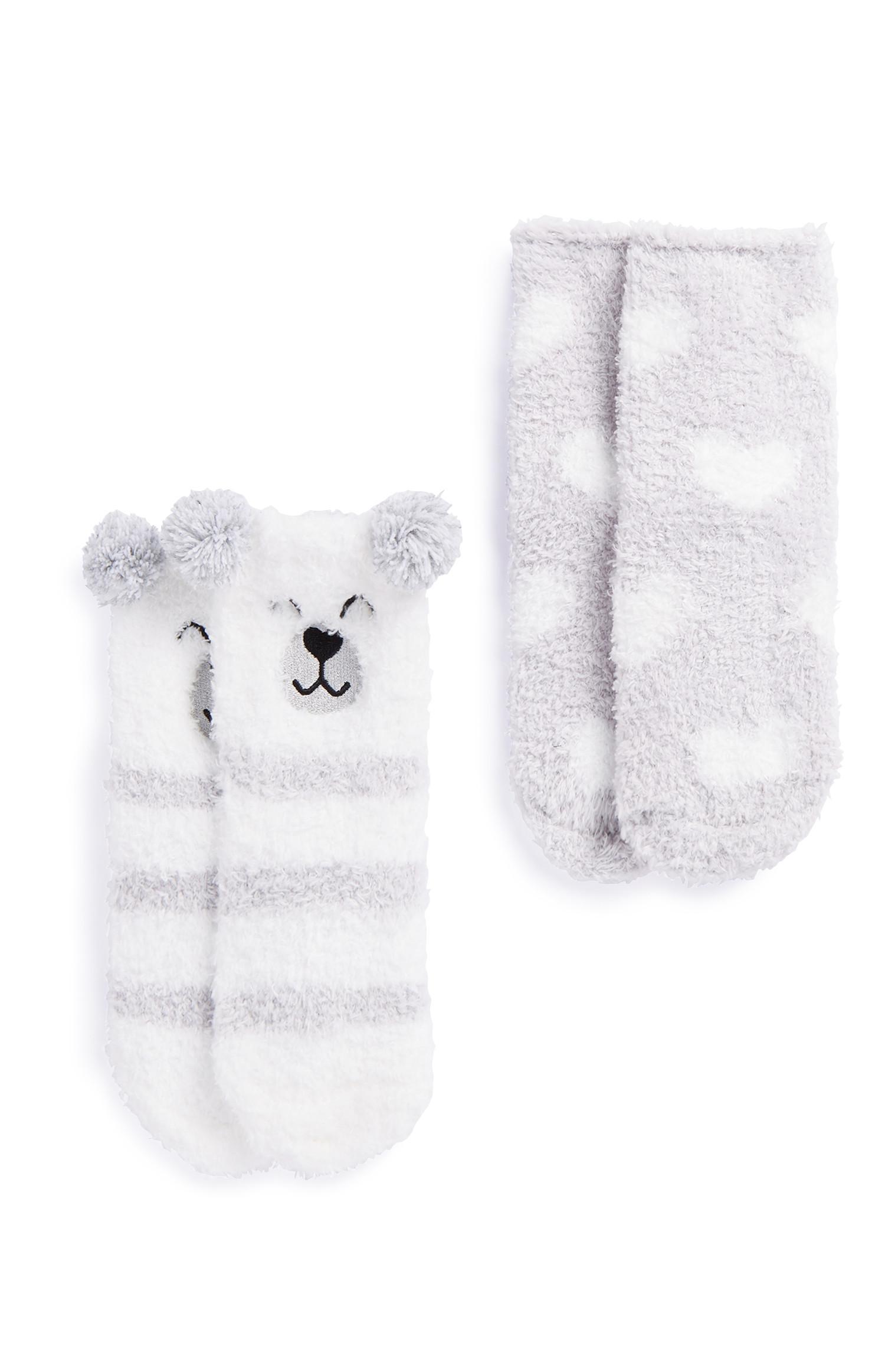 Flauschige Socken mit Eisbären, 2er-Pack