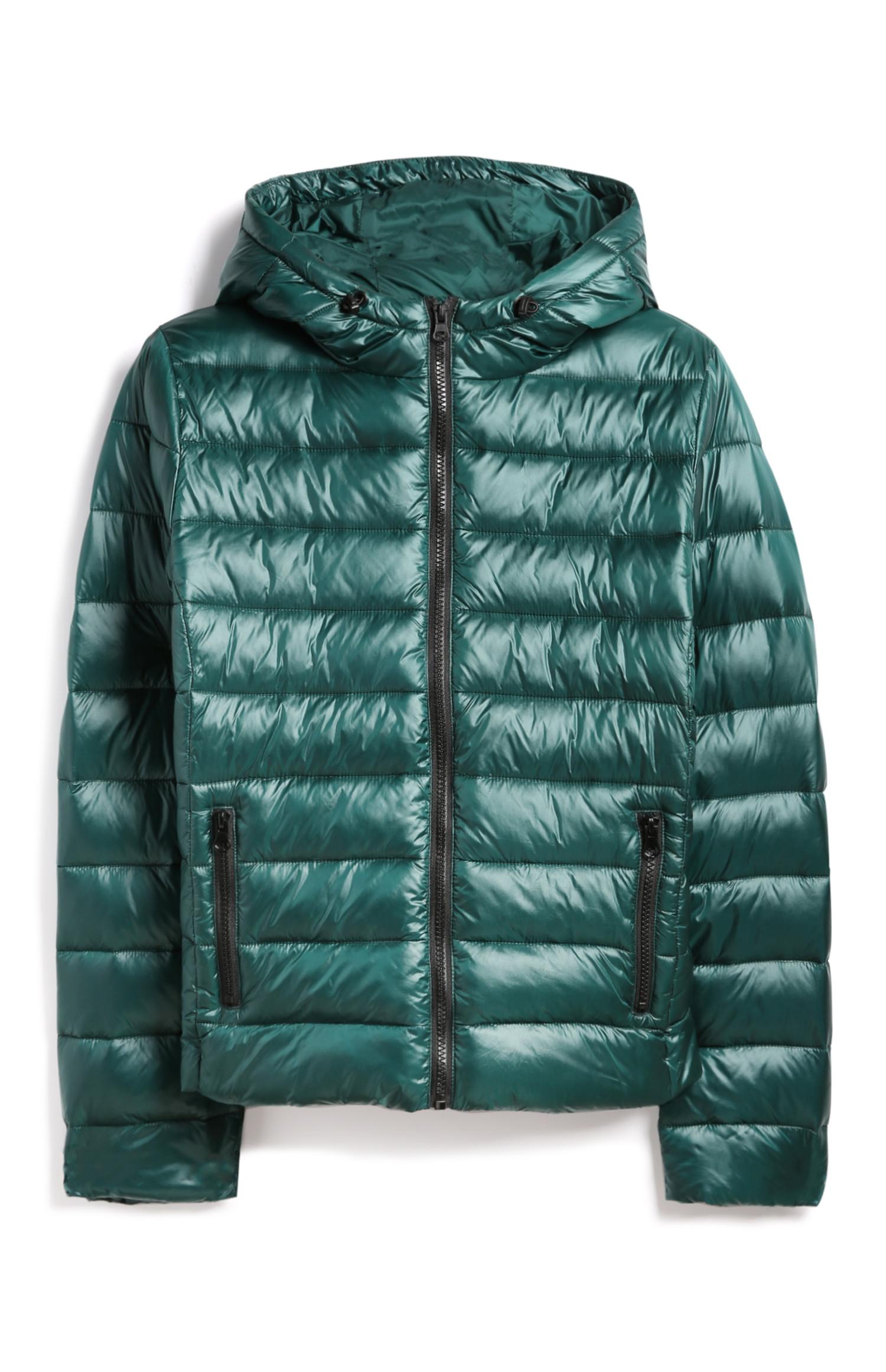 teal padded coat womens