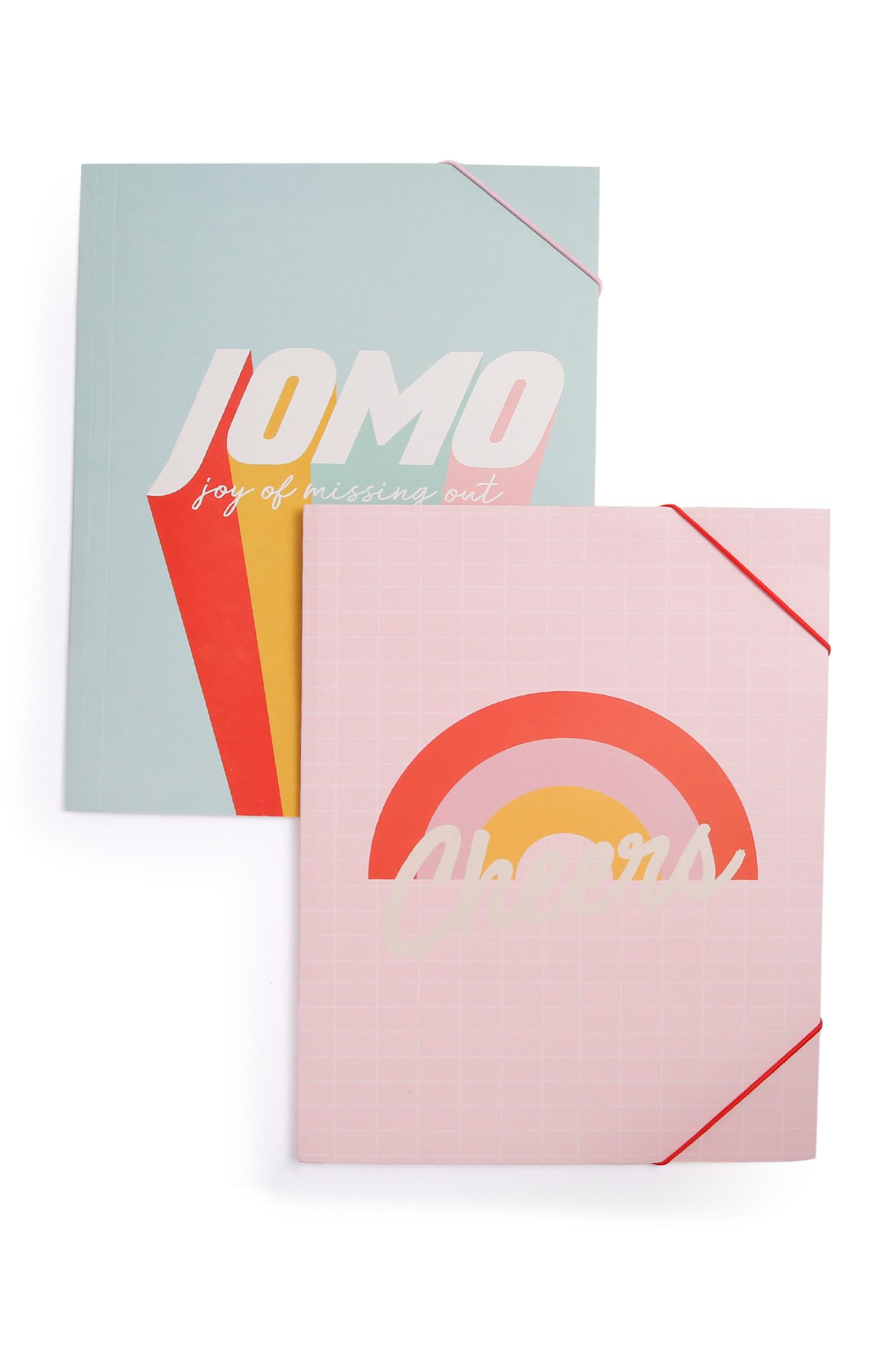 2 cartelline A4 rosa con scritta