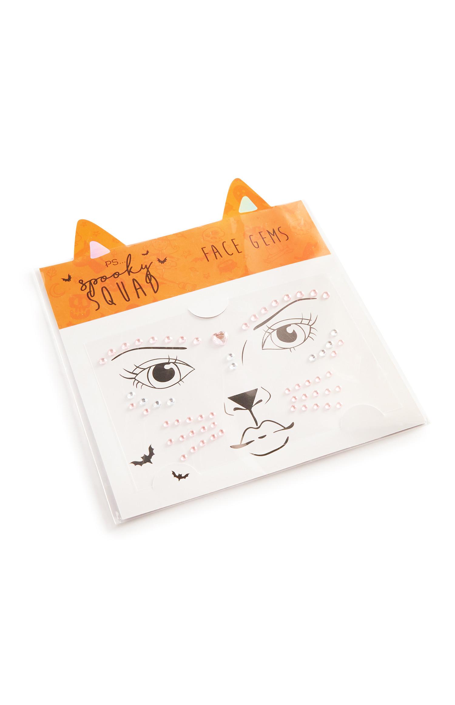 Strass per il viso gatto Halloween