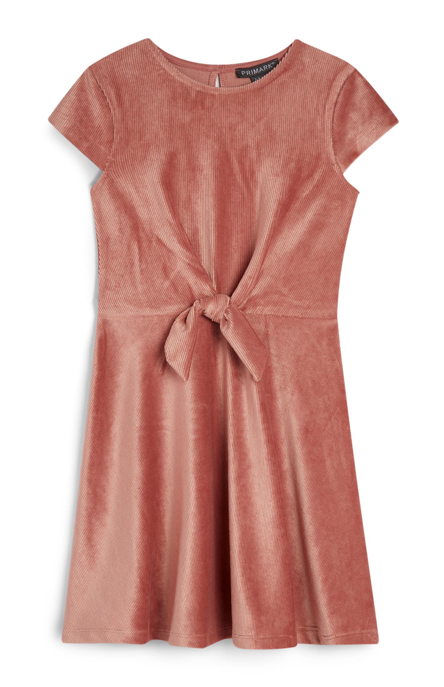 Rosafarbenes Samtkleid (kleine Mädchen)