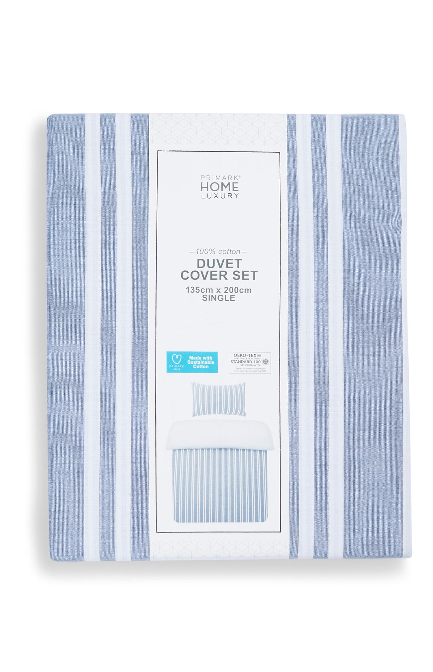 Piumone singolo a righe in chambray