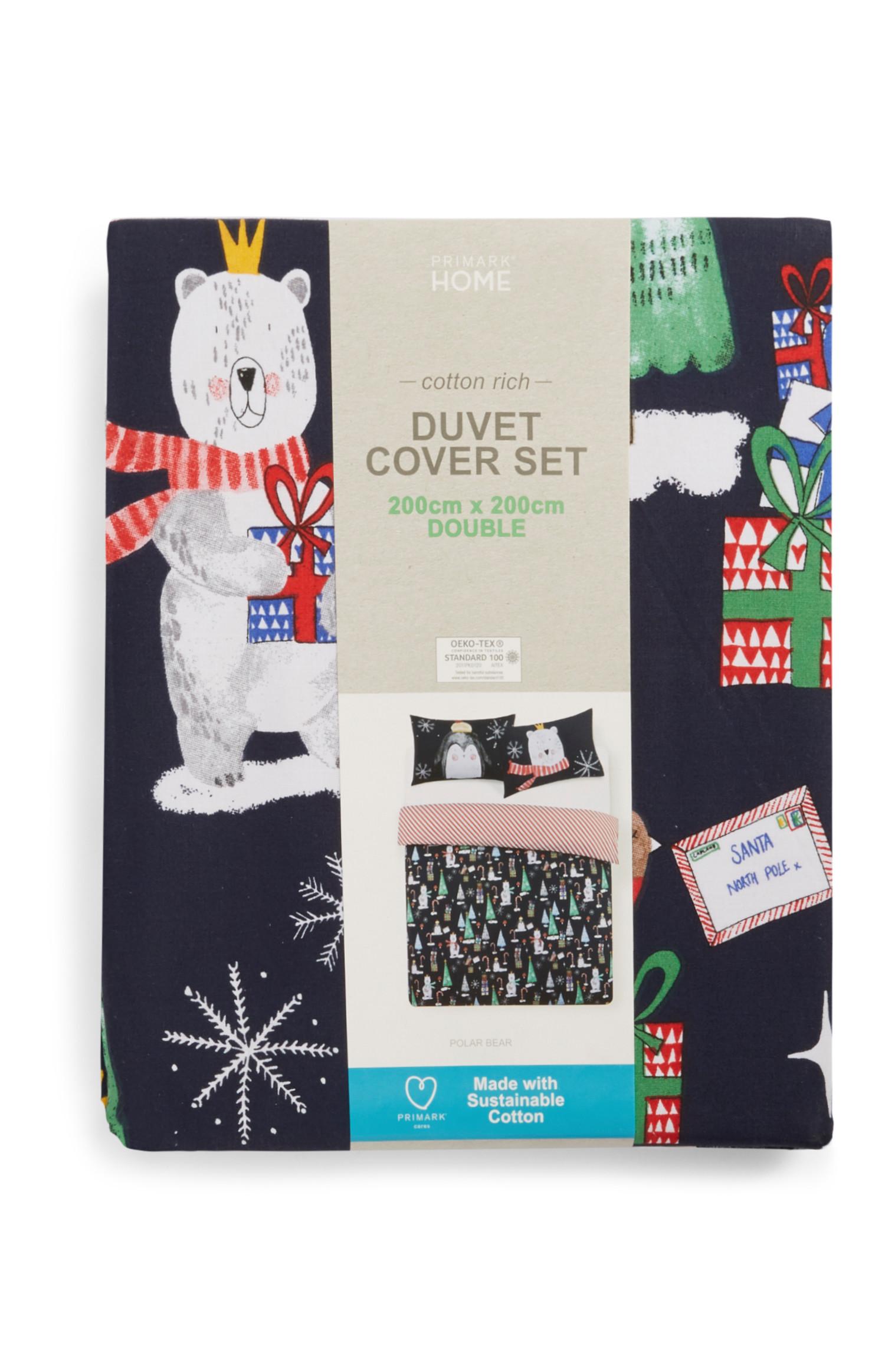 Set piumino natalizio matrimoniale con orso polare