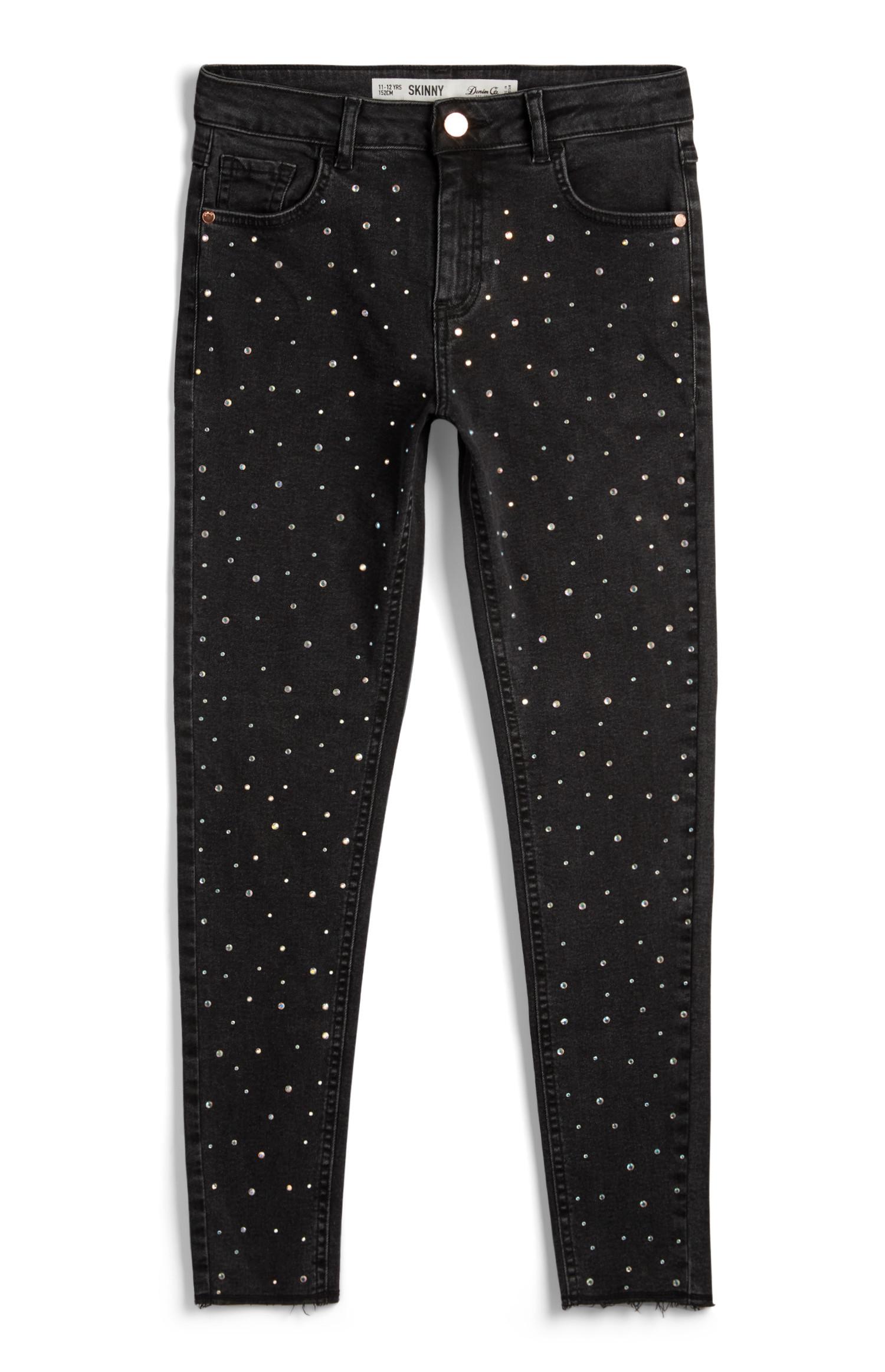 Graue Jeans mit Ziersteinen (Teeny Girls)