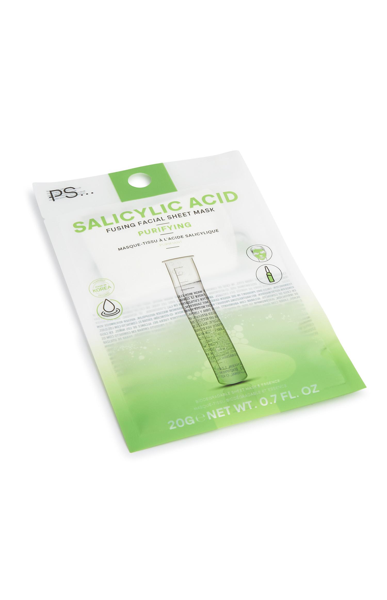 Maschera viso in tessuto con acido salicilico