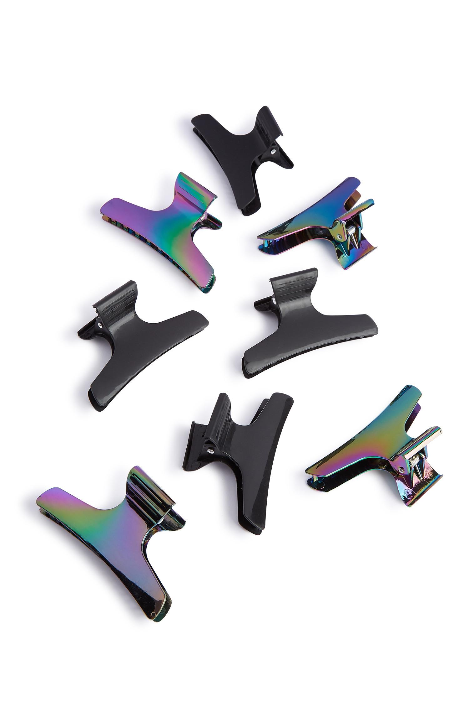 8 pinze per capelli metallizzate