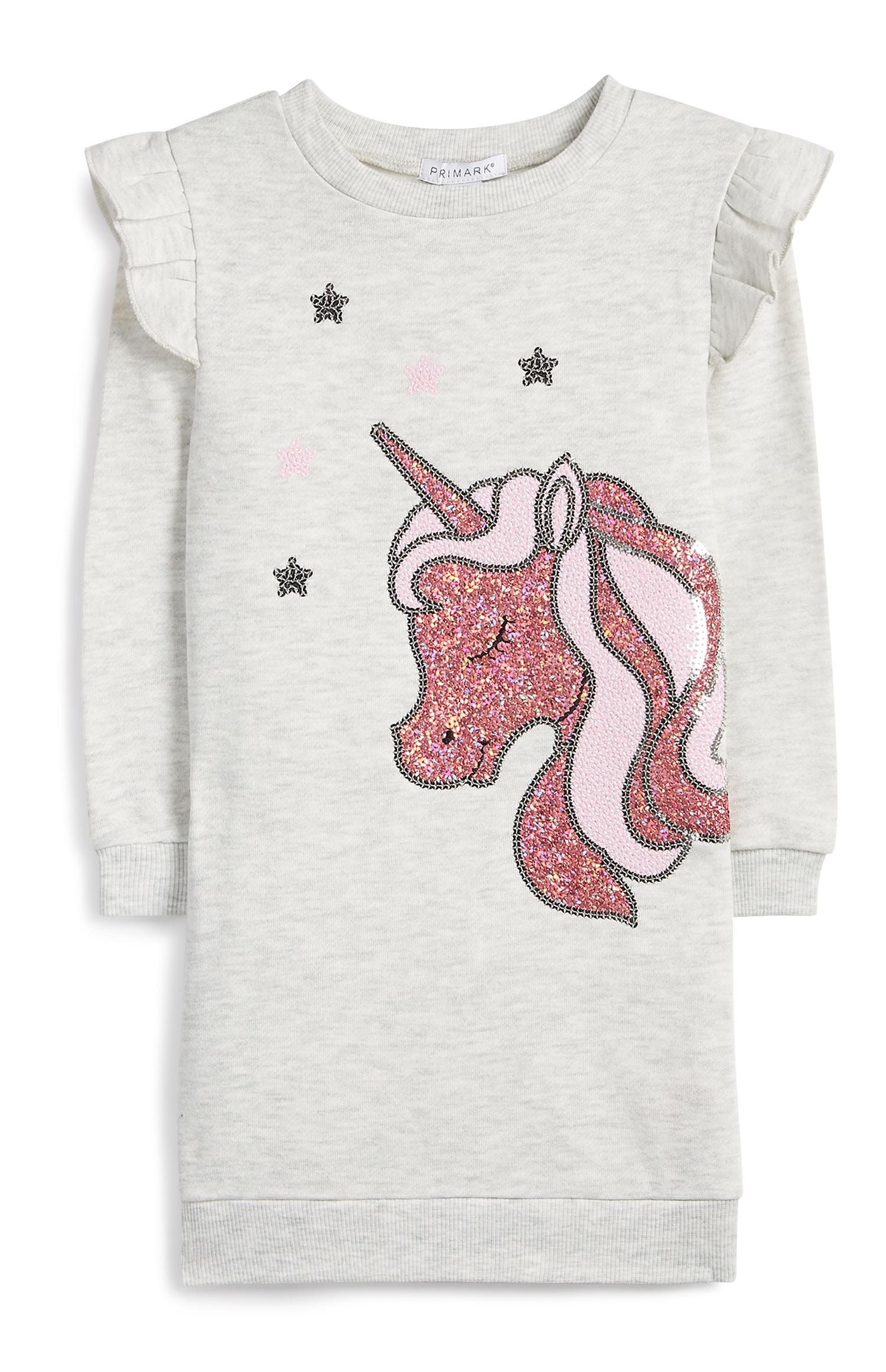 Kleid mit Einhorn-Aufdruck im Pailletten-Stil (kleine Mädchen)