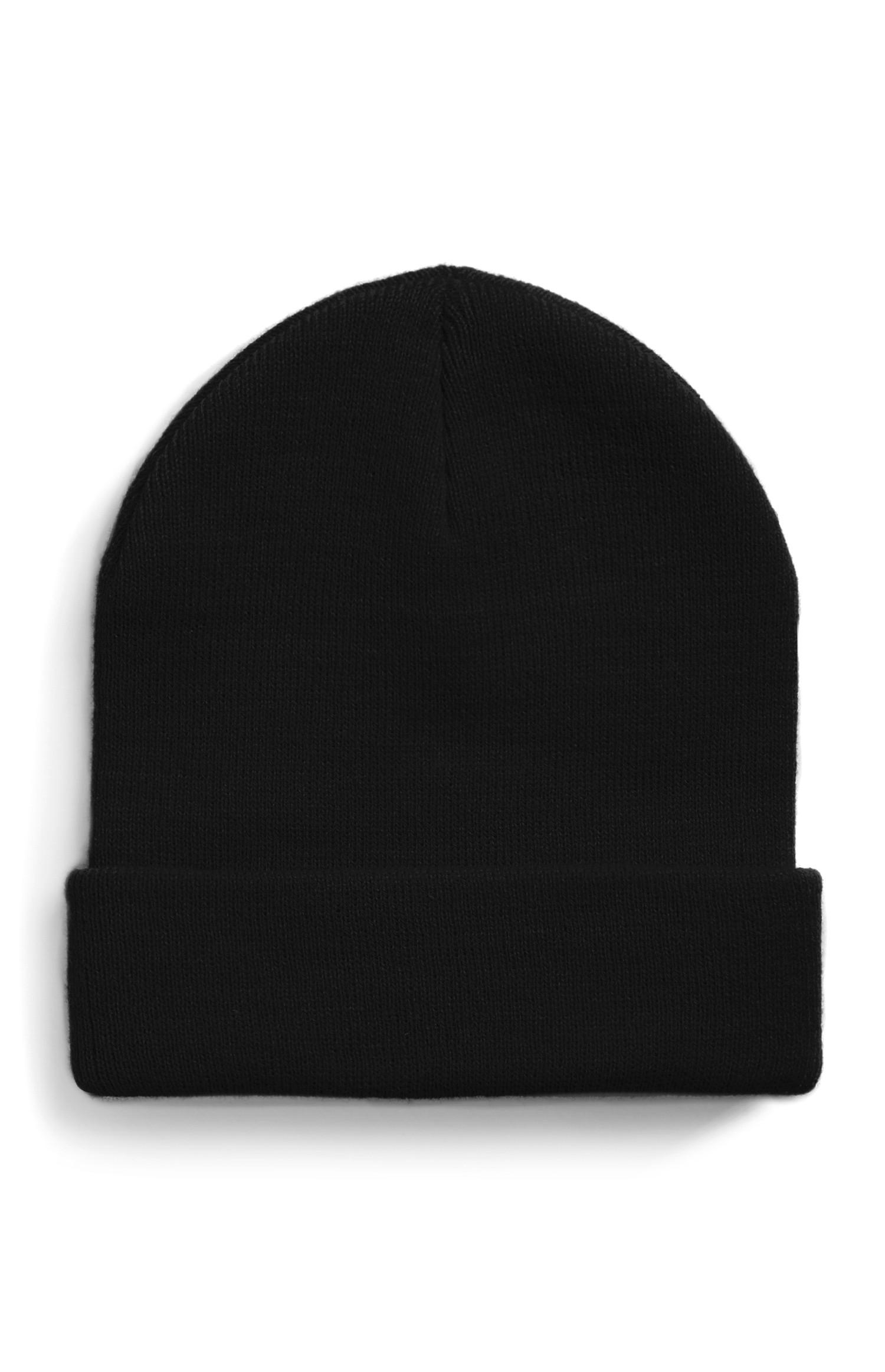 Dunkelgrüne Beanie mit Umschlag