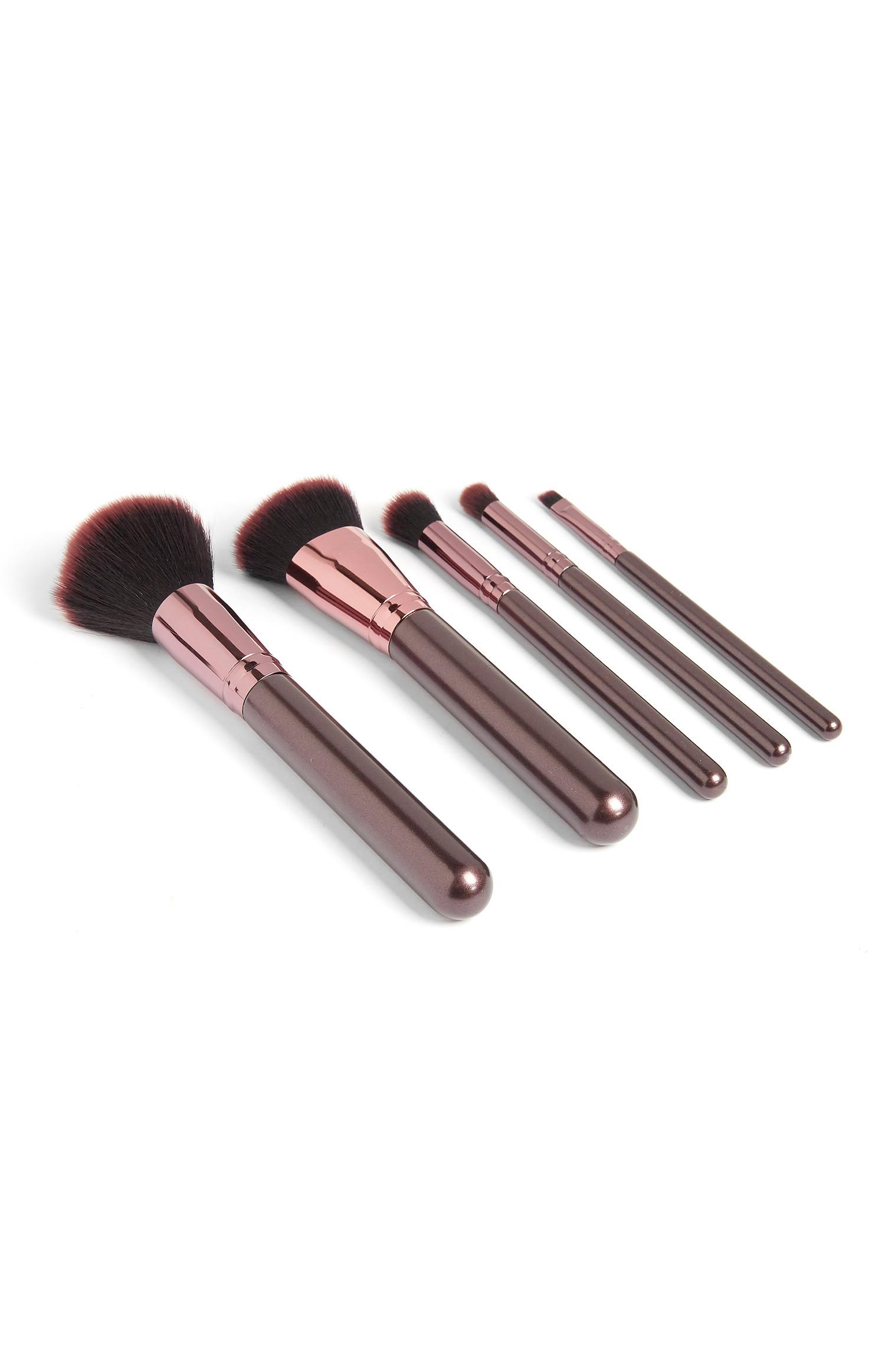 Set di 5 pennelli rosa metallizzato