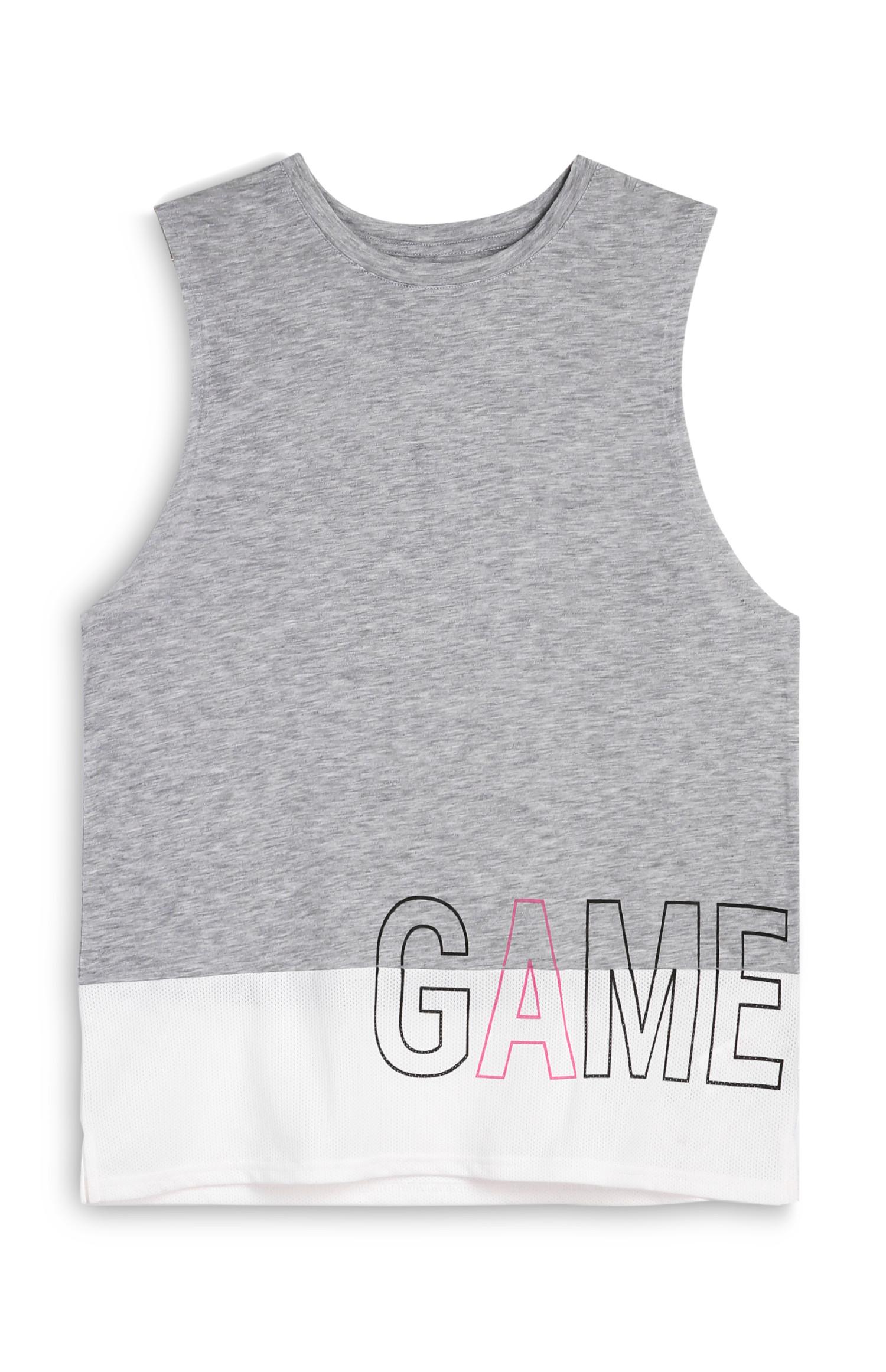 Graues Tanktop mit Spruch