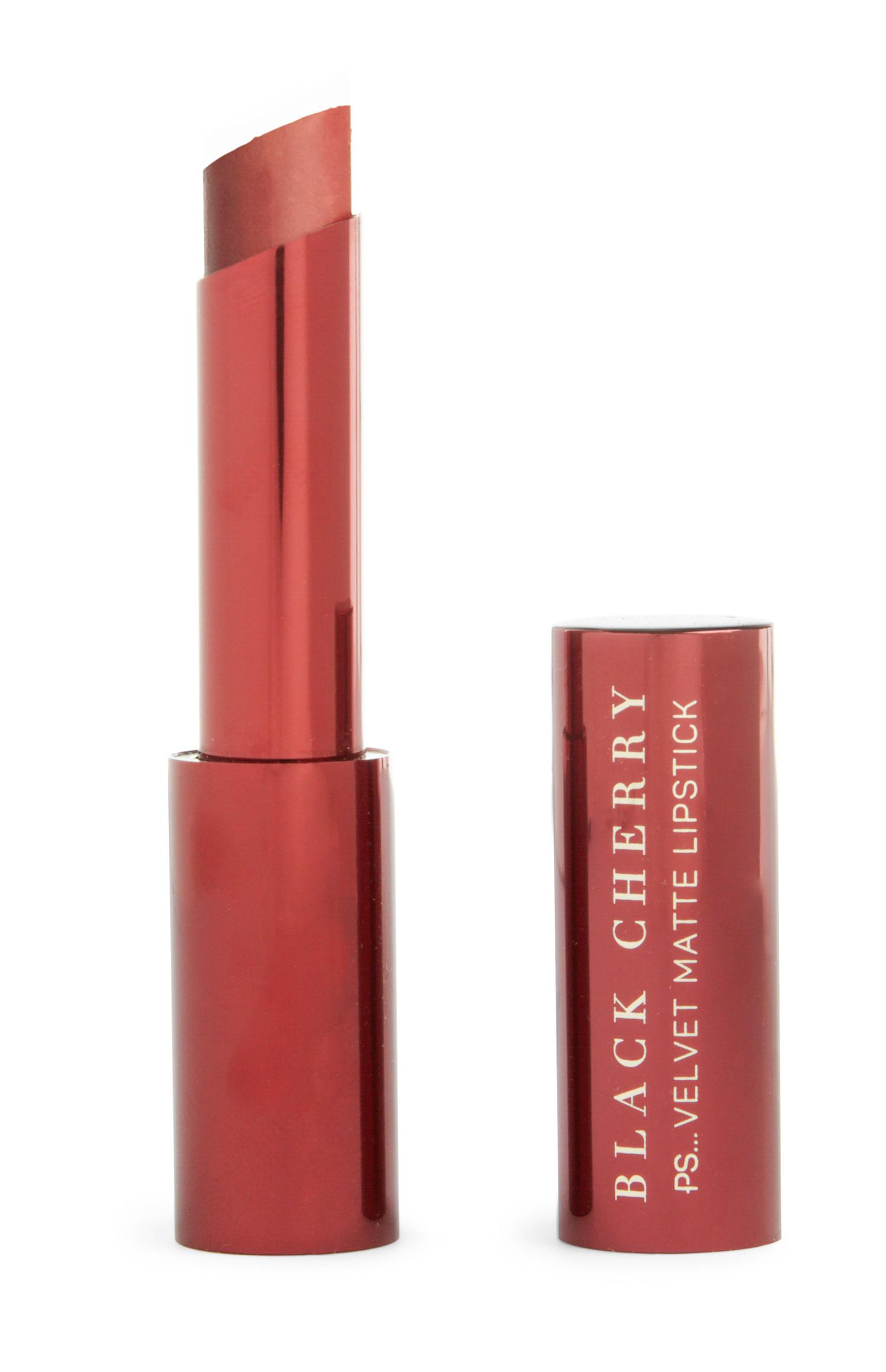 Rossetto opaco color ciliegia scuro effetto velluto