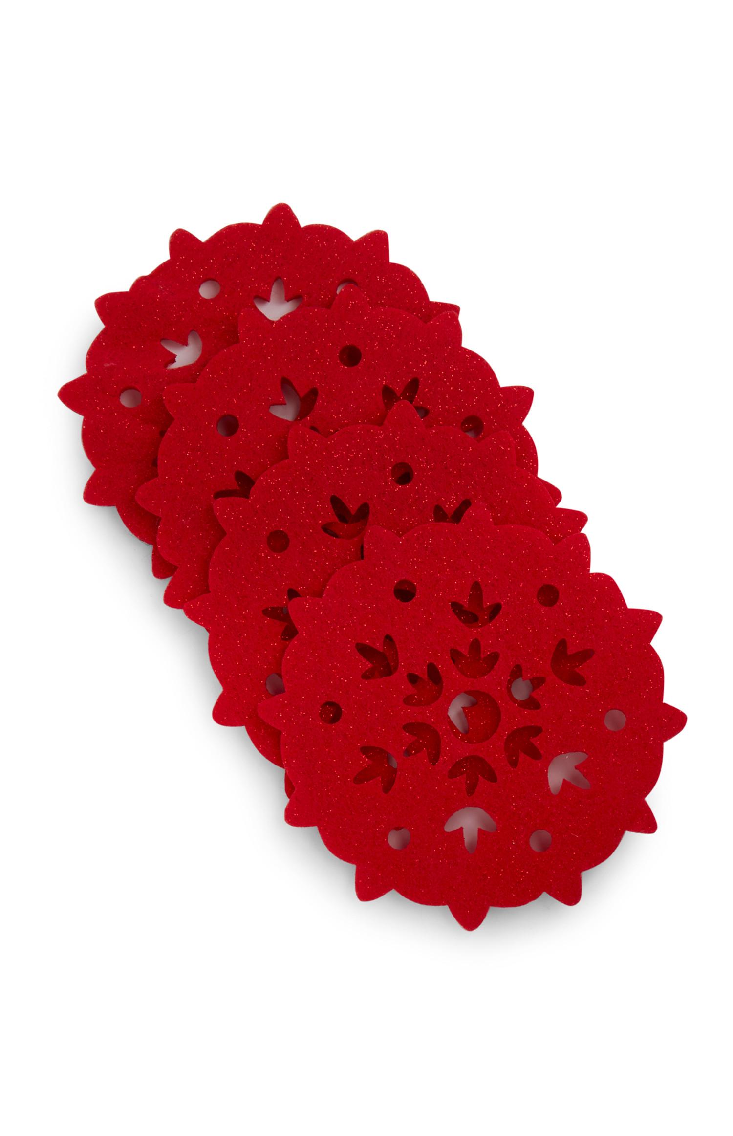 4 sottobicchieri con brillantini