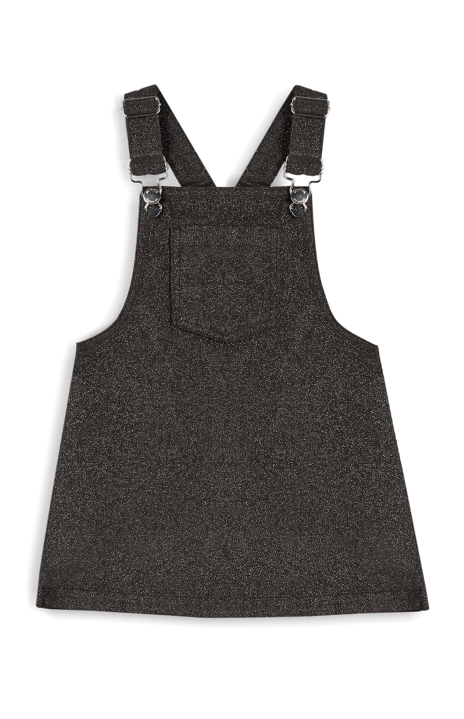 Schwarzes Latzkleid im Glitterlook (kleine Mädchen)