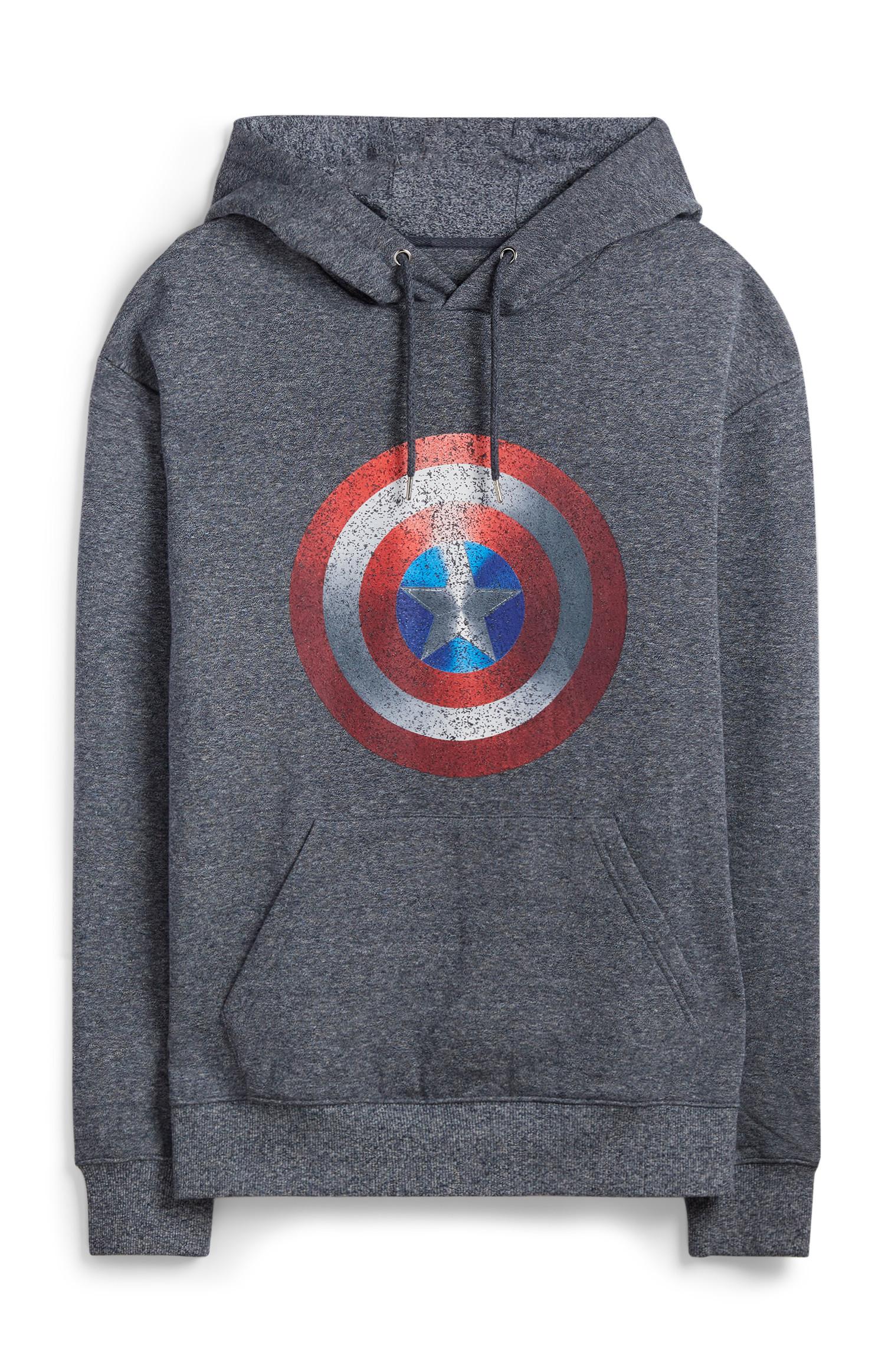 Grauer „Captain America“ Kapuzenpullover