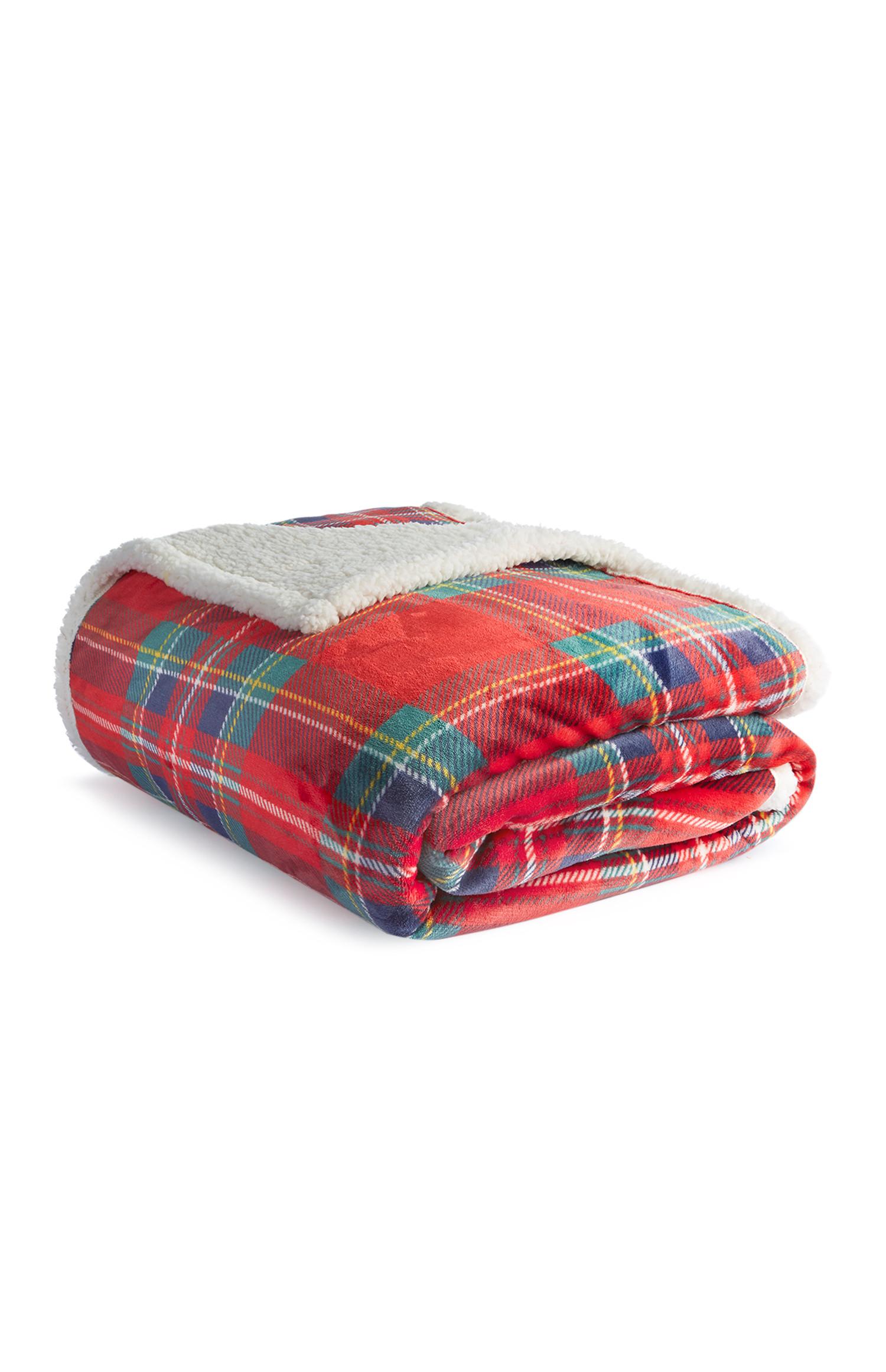 Plaid grande a quadri in sherpa