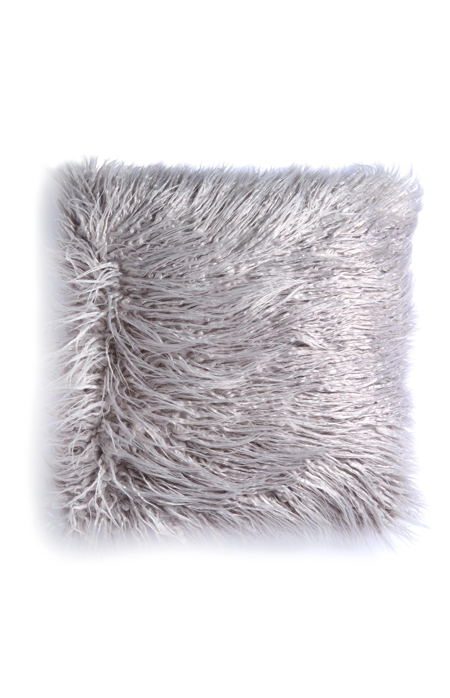 Cuscino grigio in morbido pelo