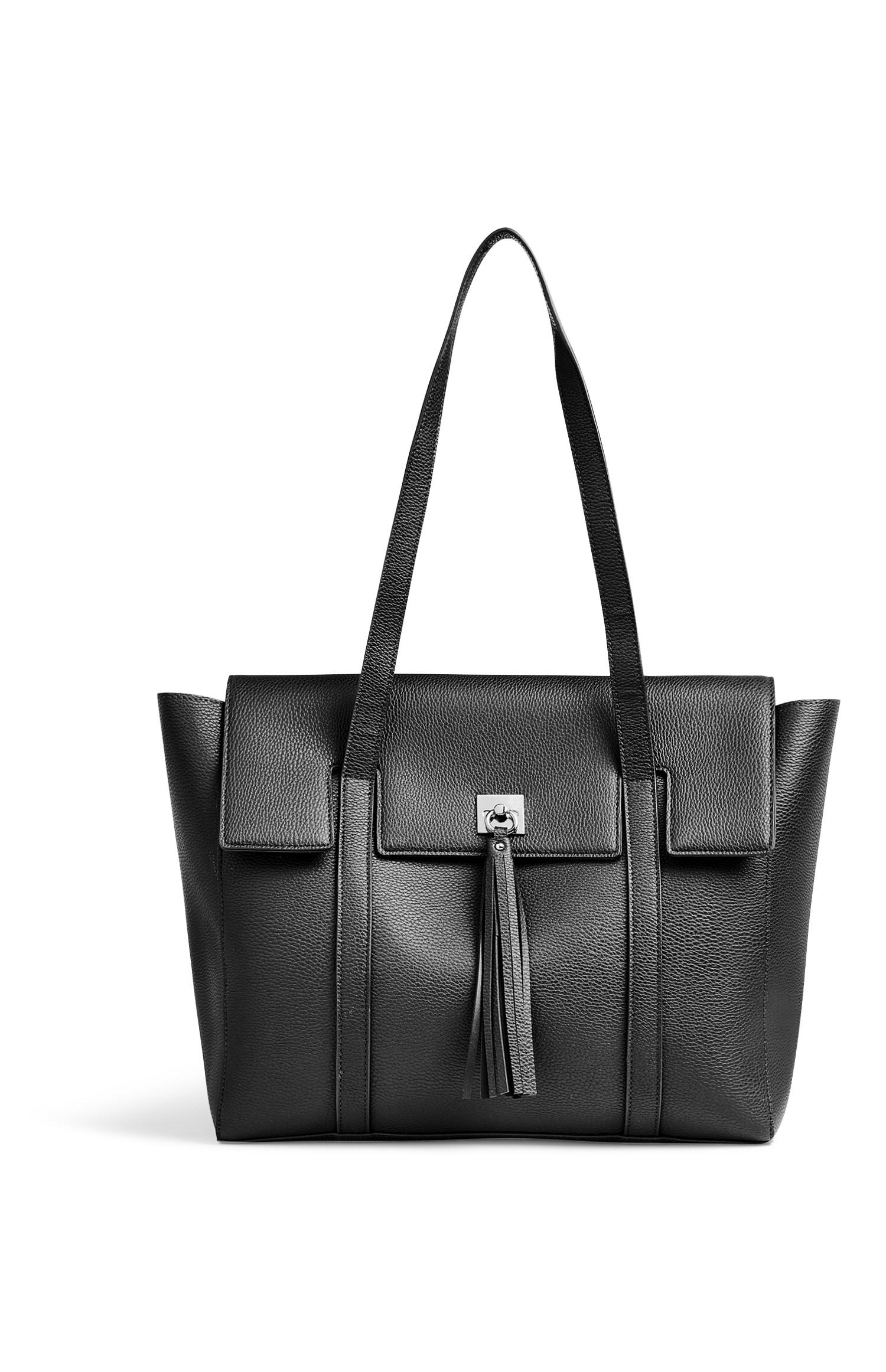 Zwarte schoudertas met kwastje