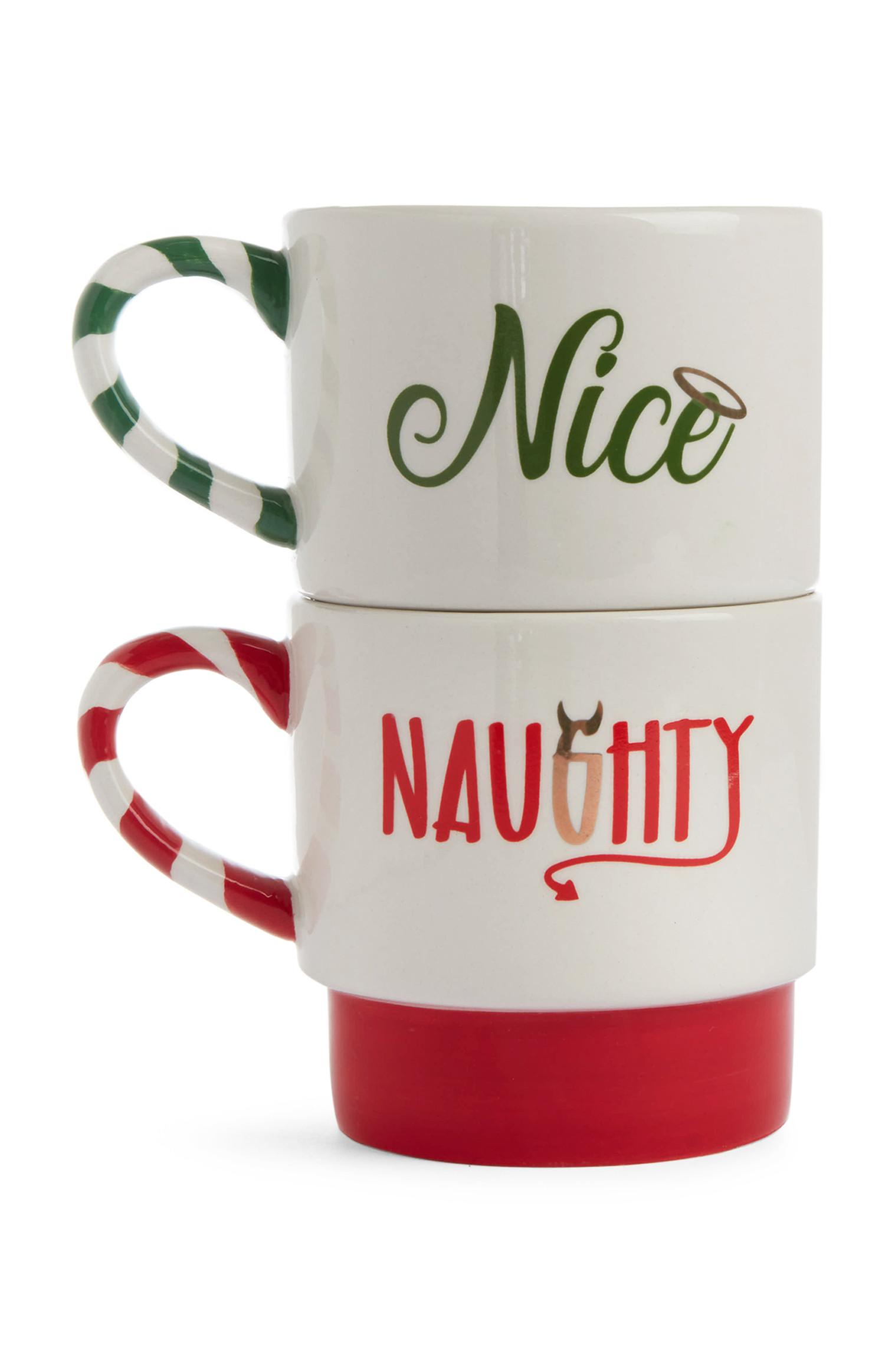 Set tazze impilabili Naughty e Nice