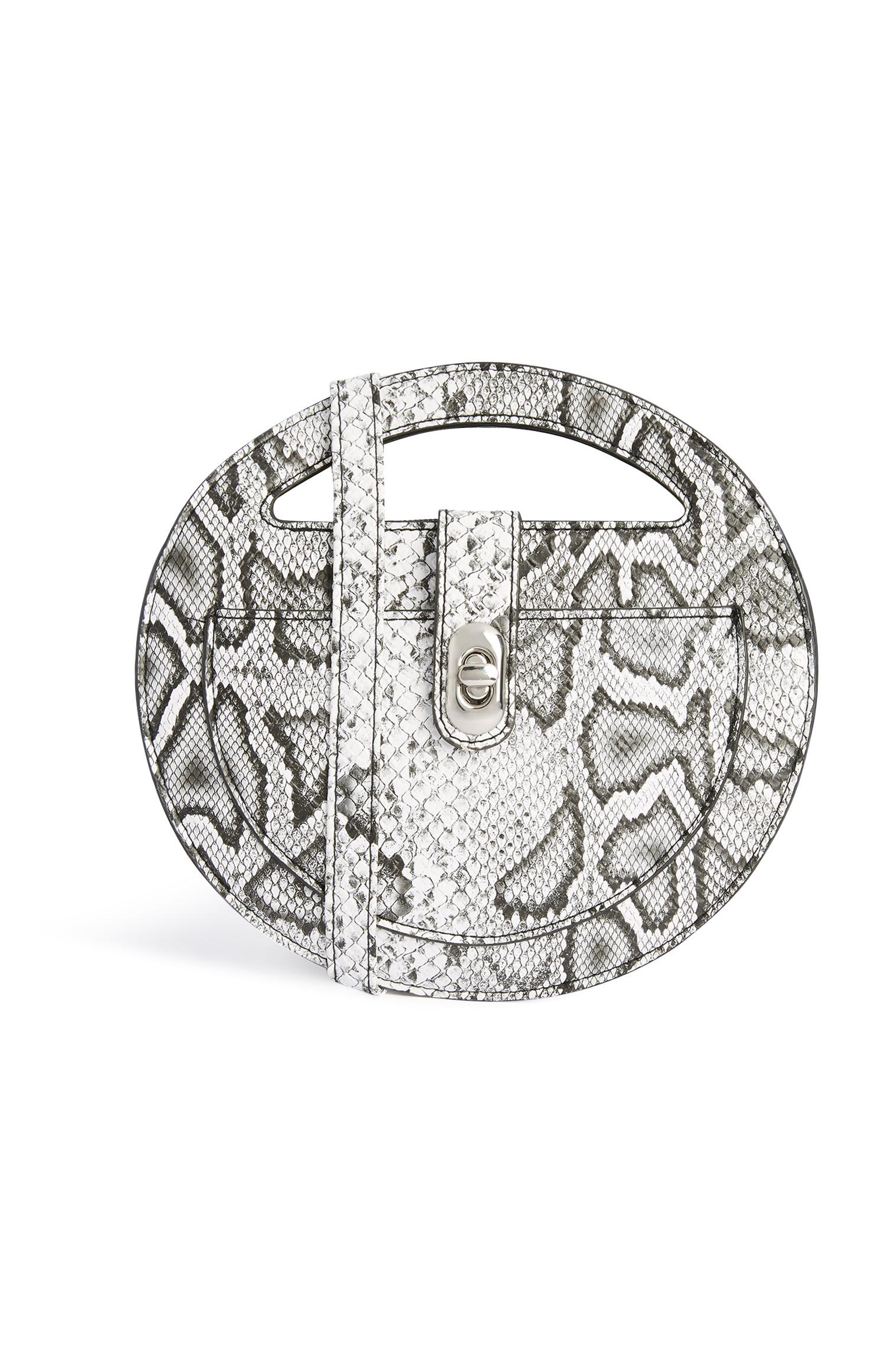 Ronde tas met slangenprint