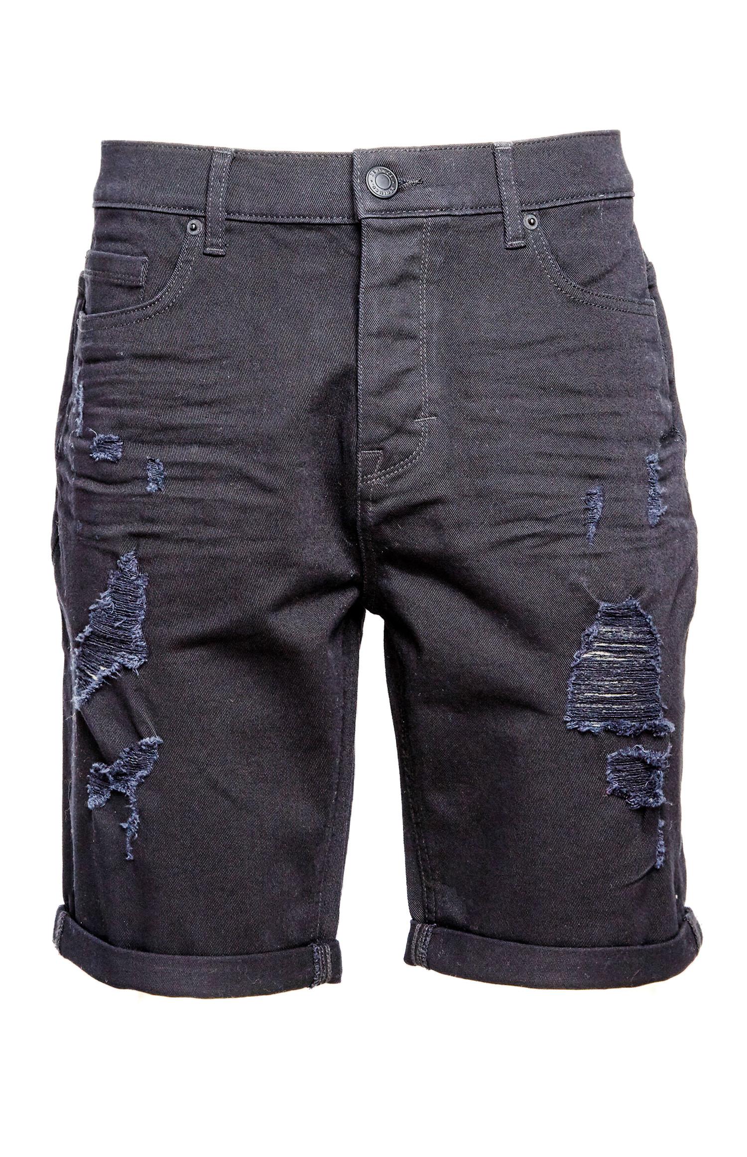 Schwarze Shorts im Used-Look