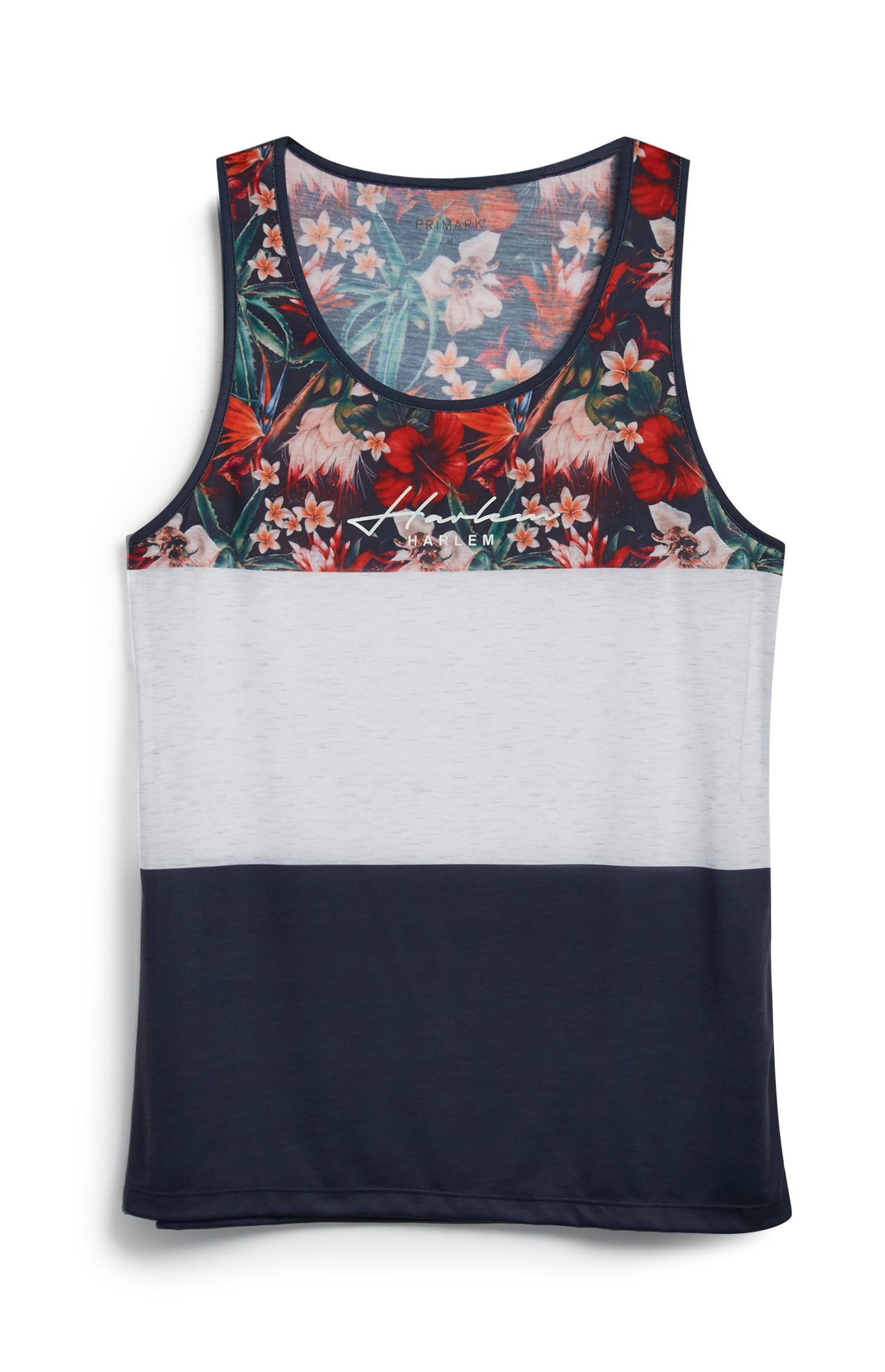 Tanktop im Blockfarben-Design mit Blumenmuster
