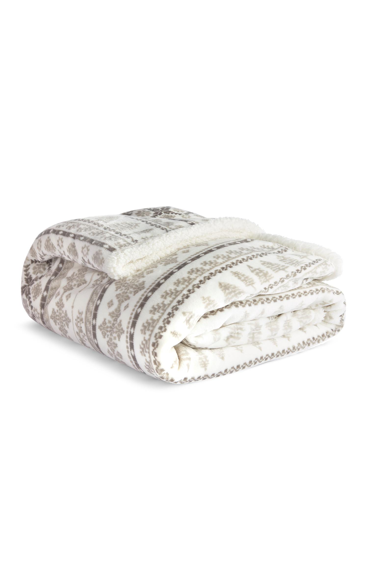 Plaid in sherpa motivo Fair Isle XL