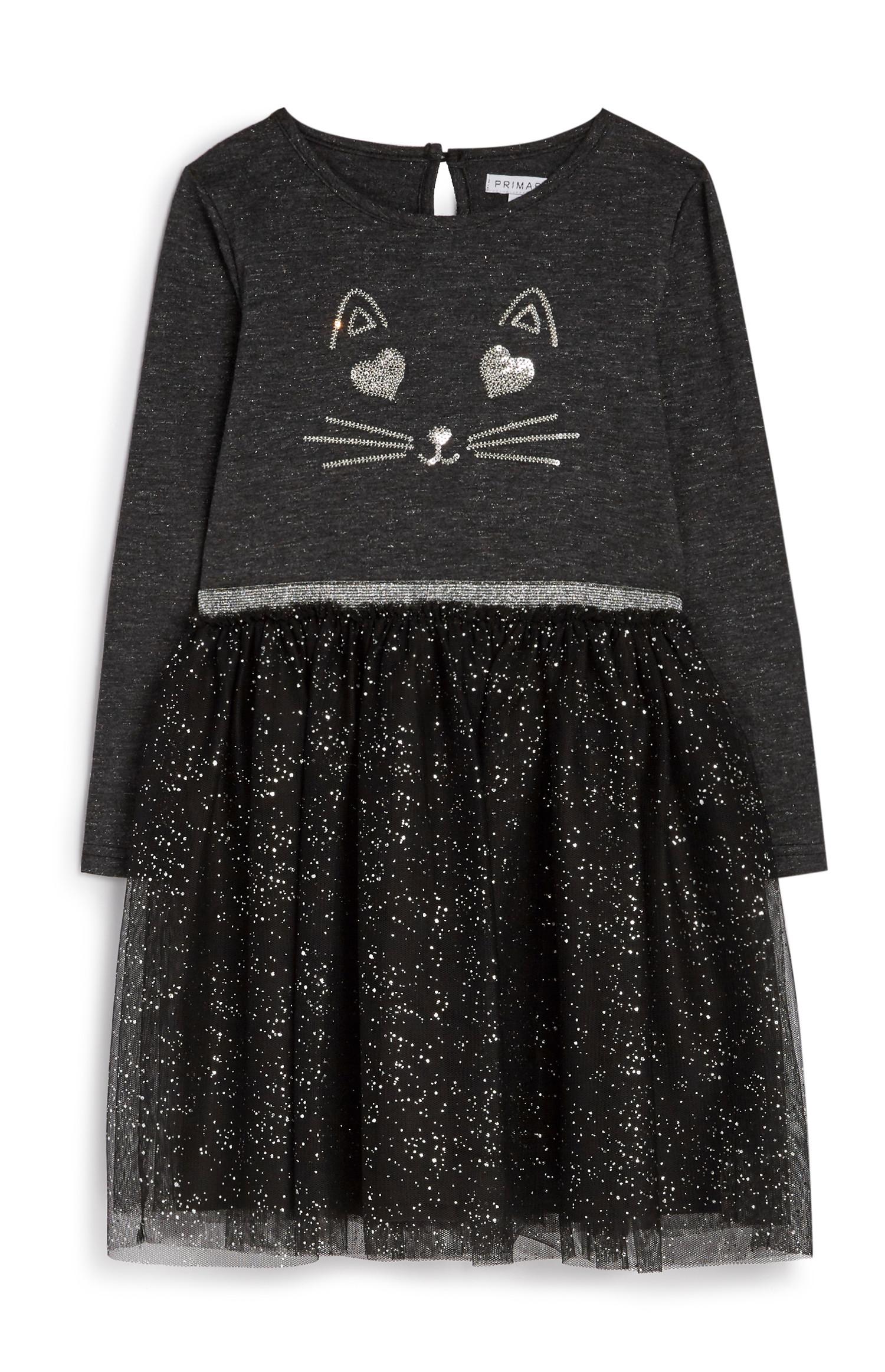 Tüllkleid mit Katzen-Print (kleine Mädchen)