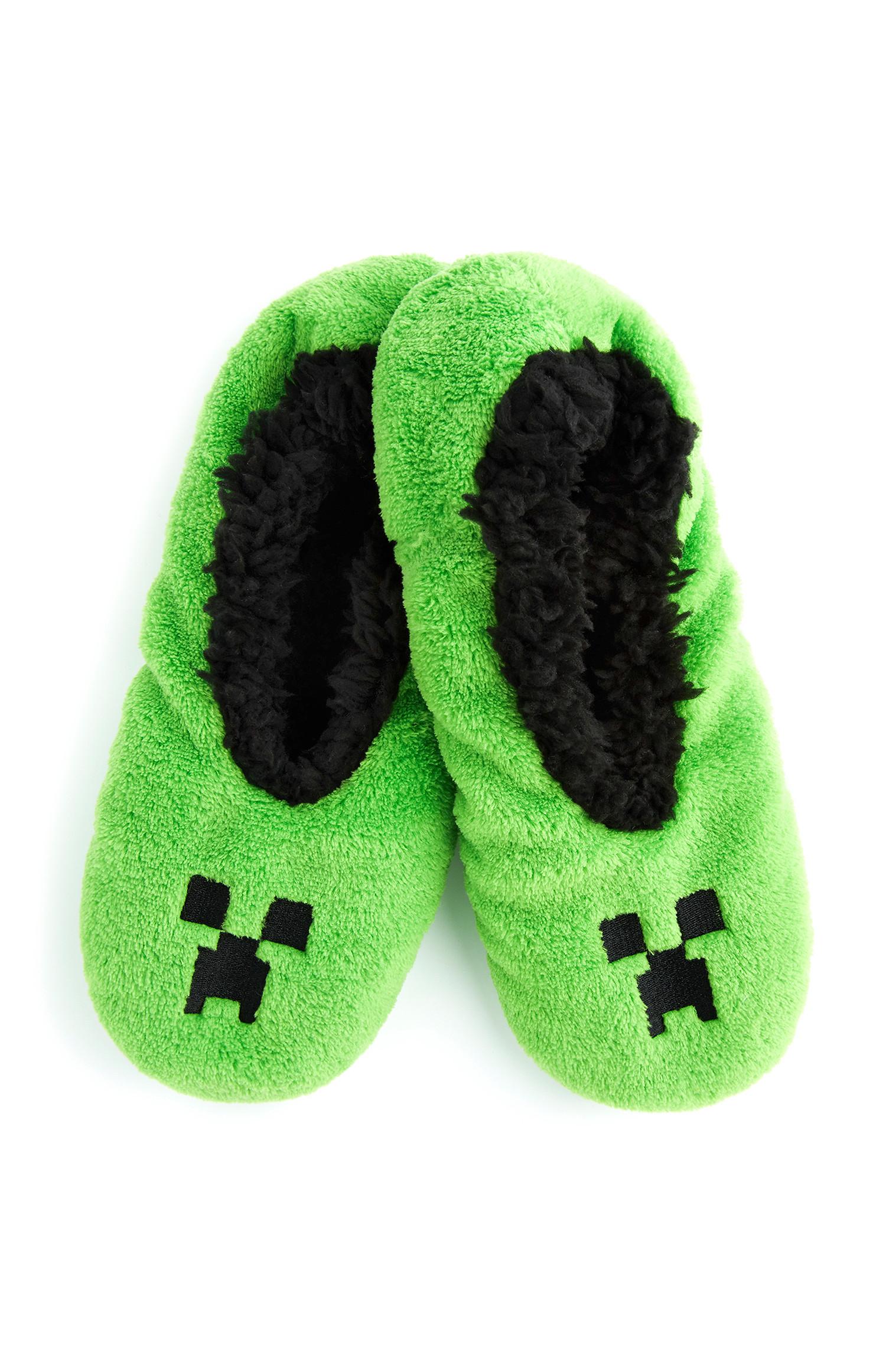 Grüne „Minecraft“ Hausschuhe