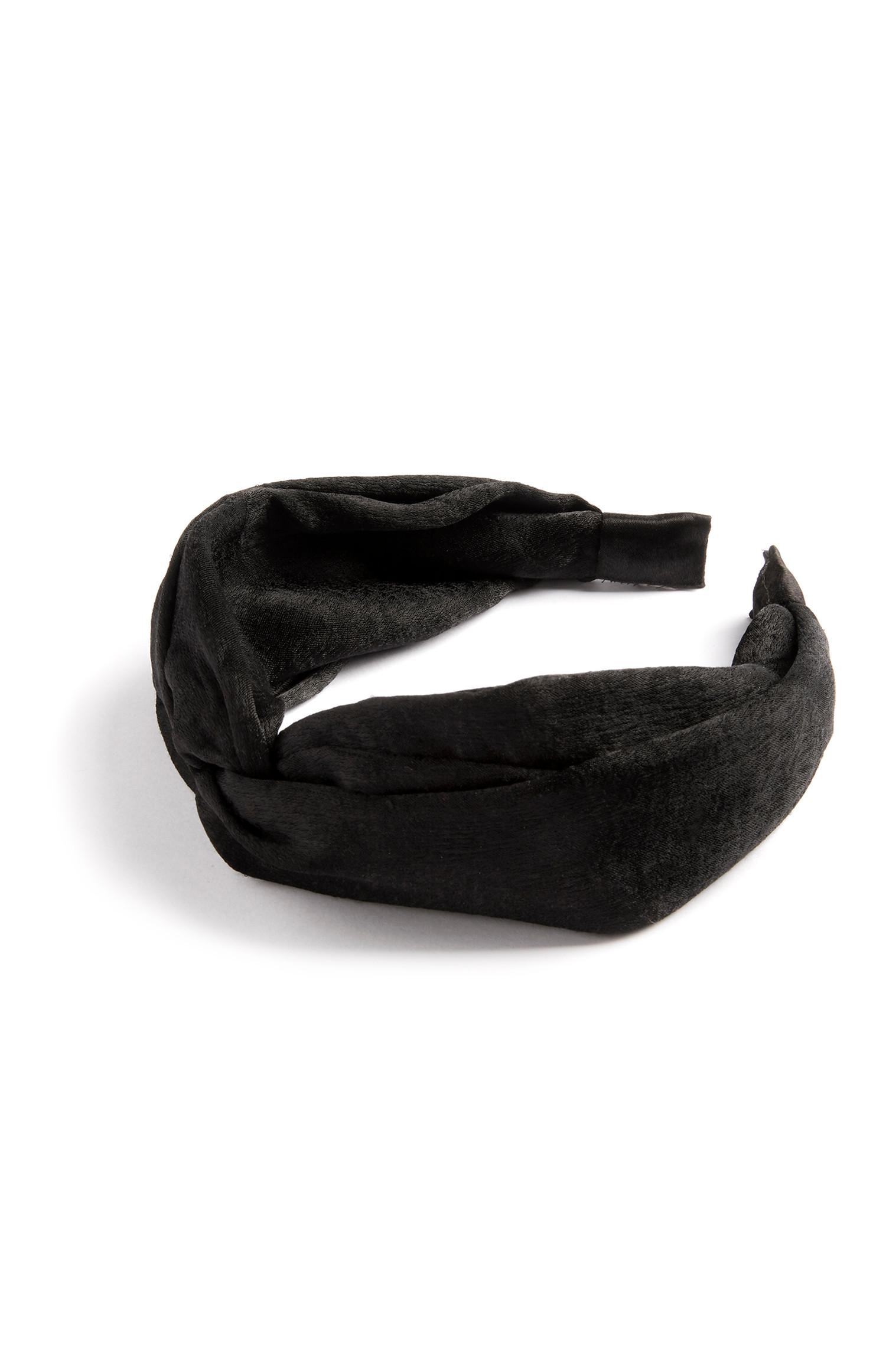 Zwarte haarband met knoop