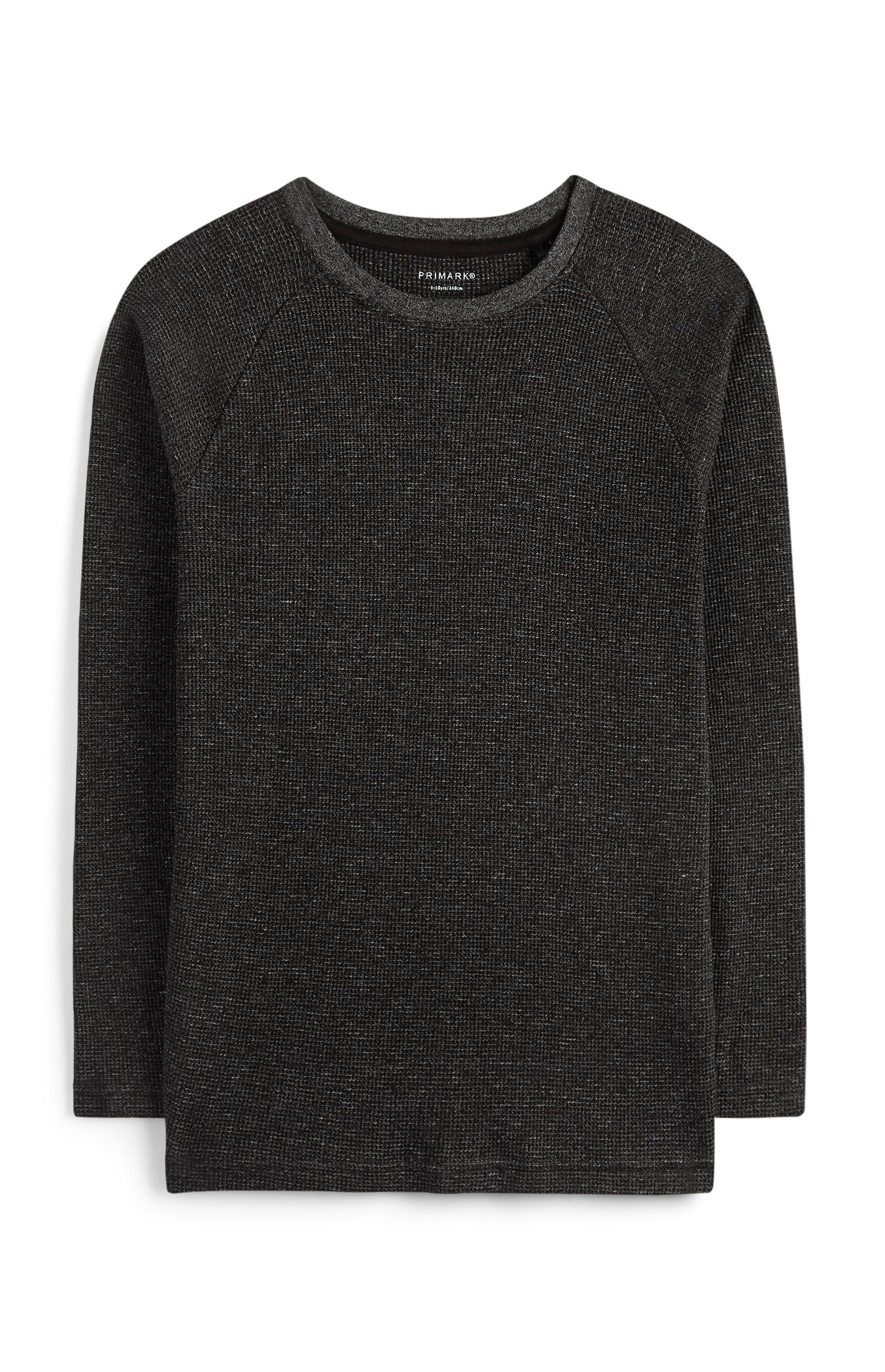 Strukturiertes T-Shirt in Schwarz (Teeny Boys)