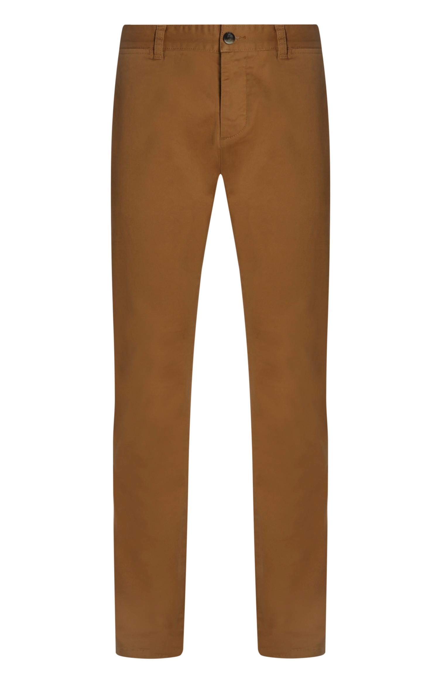 Tabakfarbene Slim-Fit-Chinohose